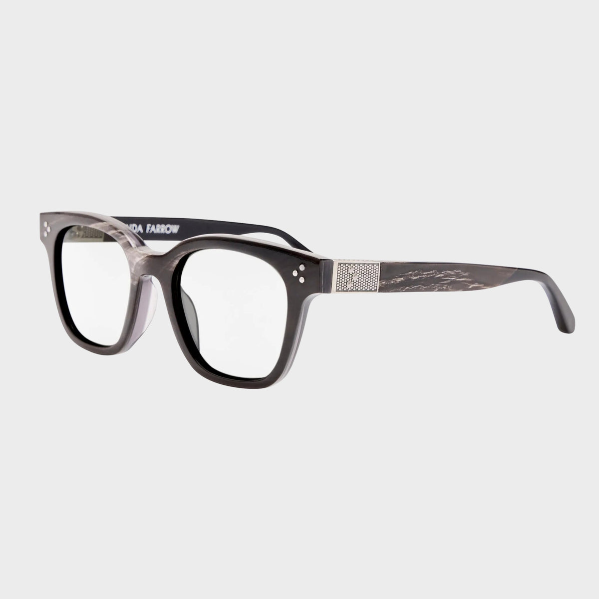 Sanchez Optical in Buffalo Horn and 925 Sterling Silver - LINDA FARROW-Optical Frame-