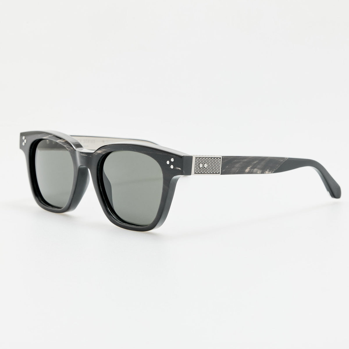 Sanchez Sunglasses in Buffalo Horn and 925 Sterling Silver - LINDA FARROW-Sunglasses-