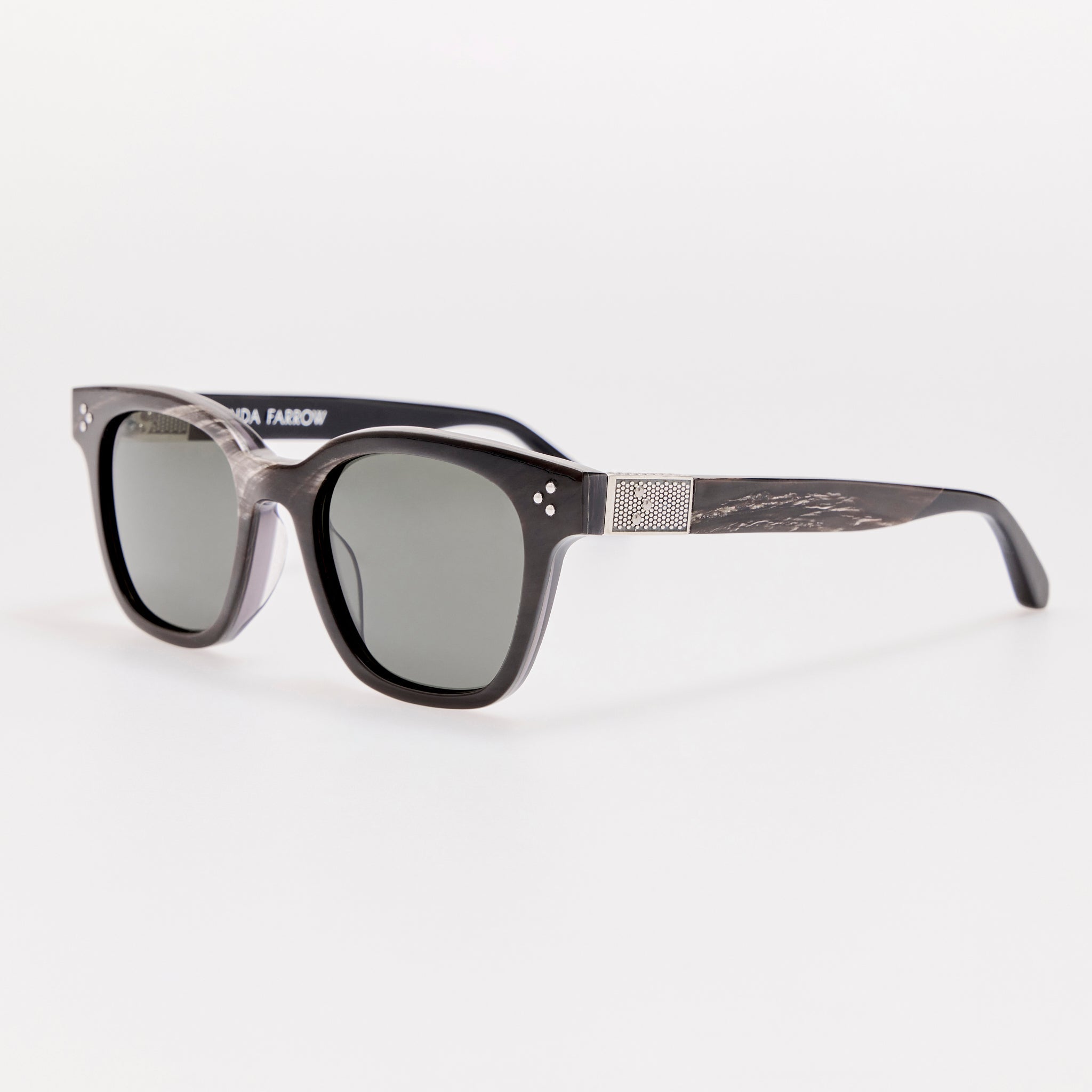 Sanchez Sunglasses in Buffalo Horn and 925 Sterling Silver - LINDA FARROW-Sunglasses-