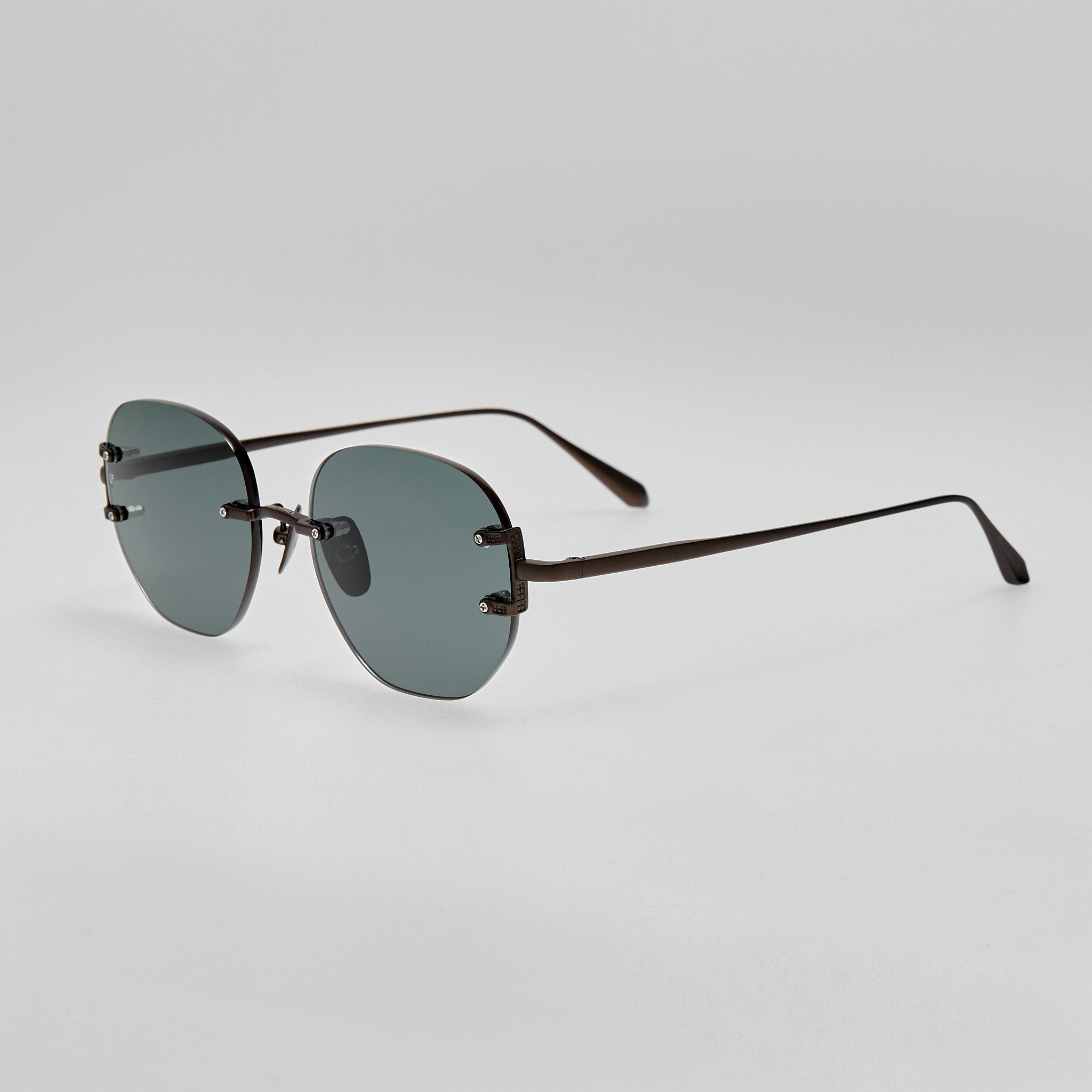 Sandor Sunglasses in Matt Black Nickel - LINDA FARROW - Sunglasses -