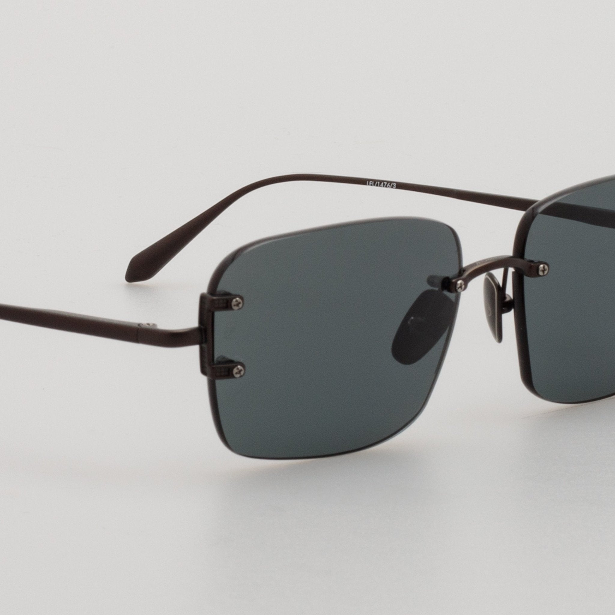 Sasha Square Sunglasses in Matt Black Nickel - LINDA FARROW - Sunglasses -