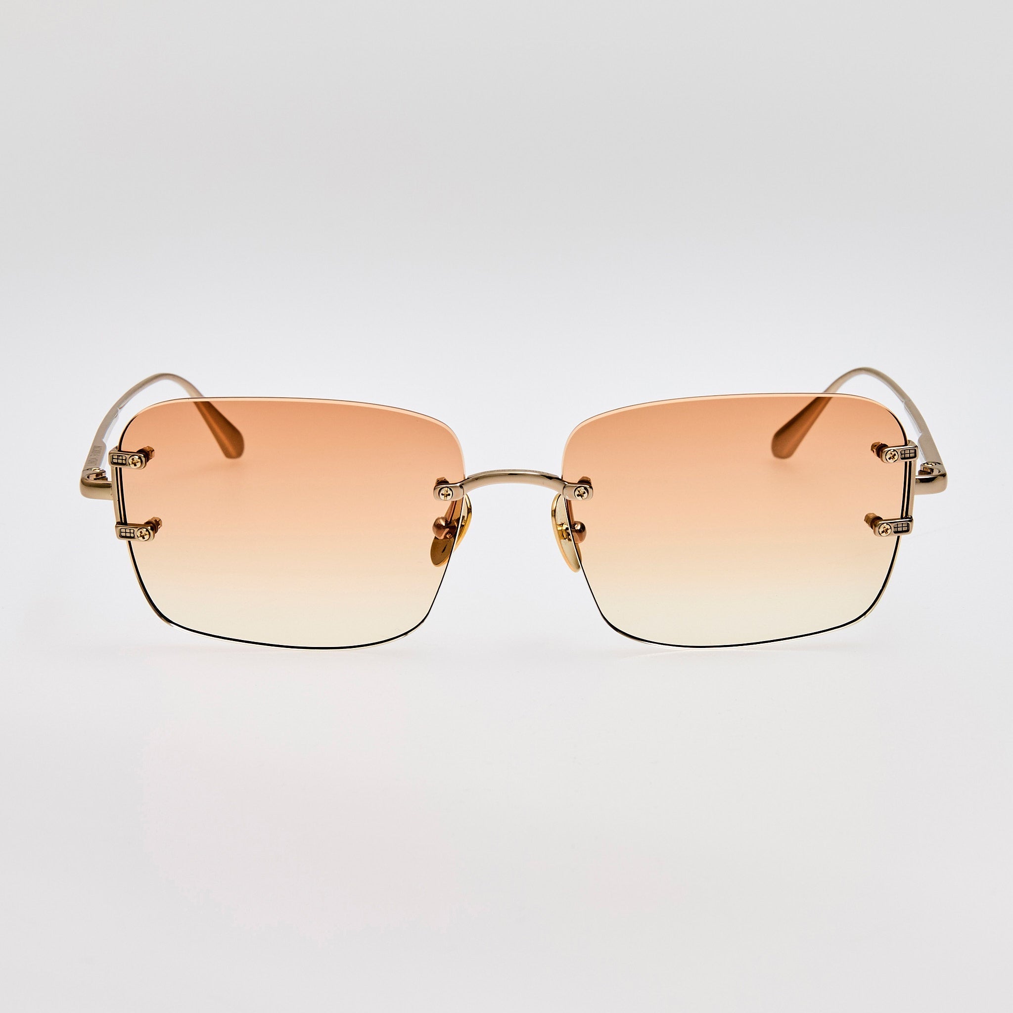 Sasha Sunglasses in 22K Gold and Camel - LINDA FARROW - Sunglasses -