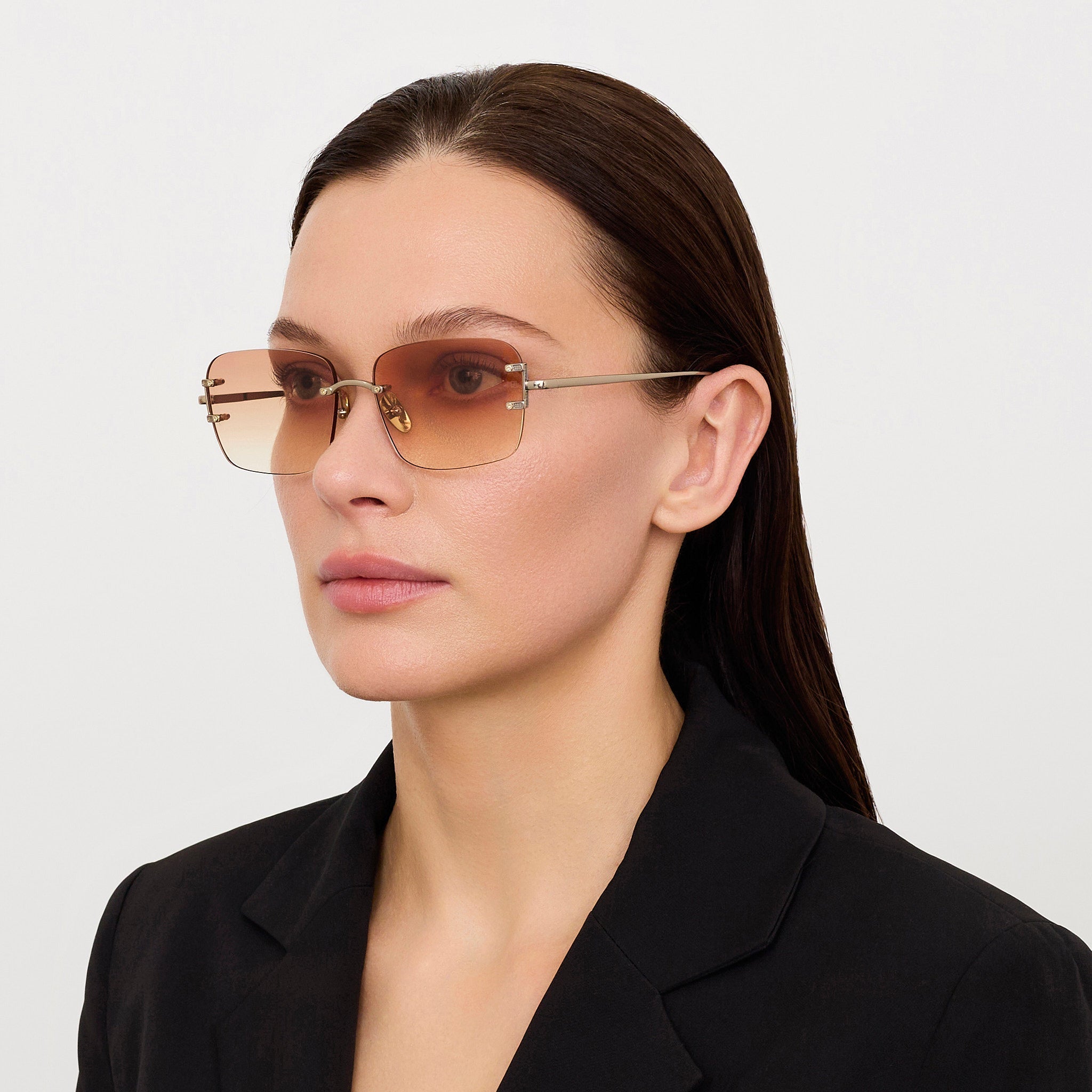 Sasha Sunglasses in 22K Gold and Camel - LINDA FARROW - Sunglasses -