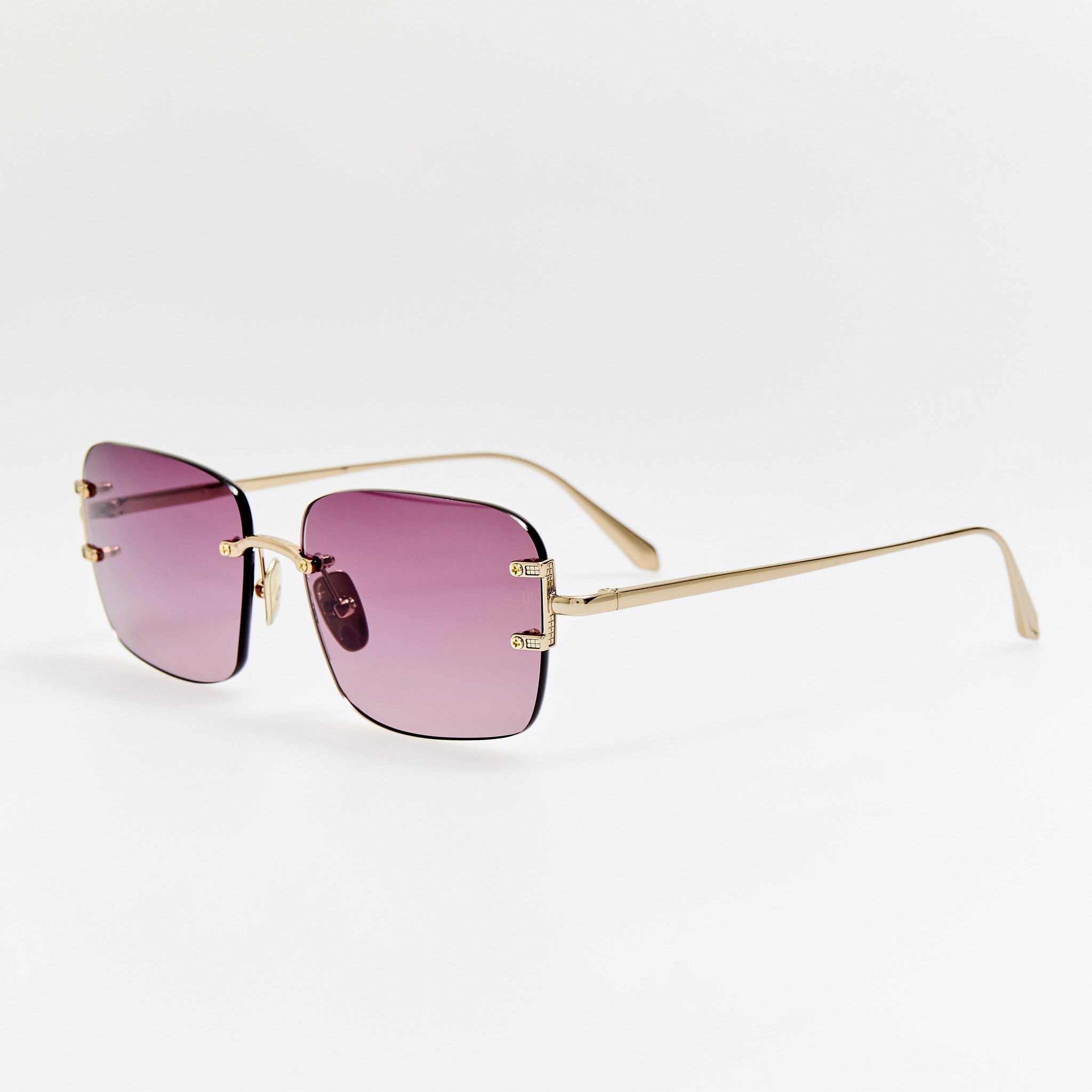 Sasha Sunglasses in 22K Gold and Mauve - LINDA FARROW - Sunglasses -