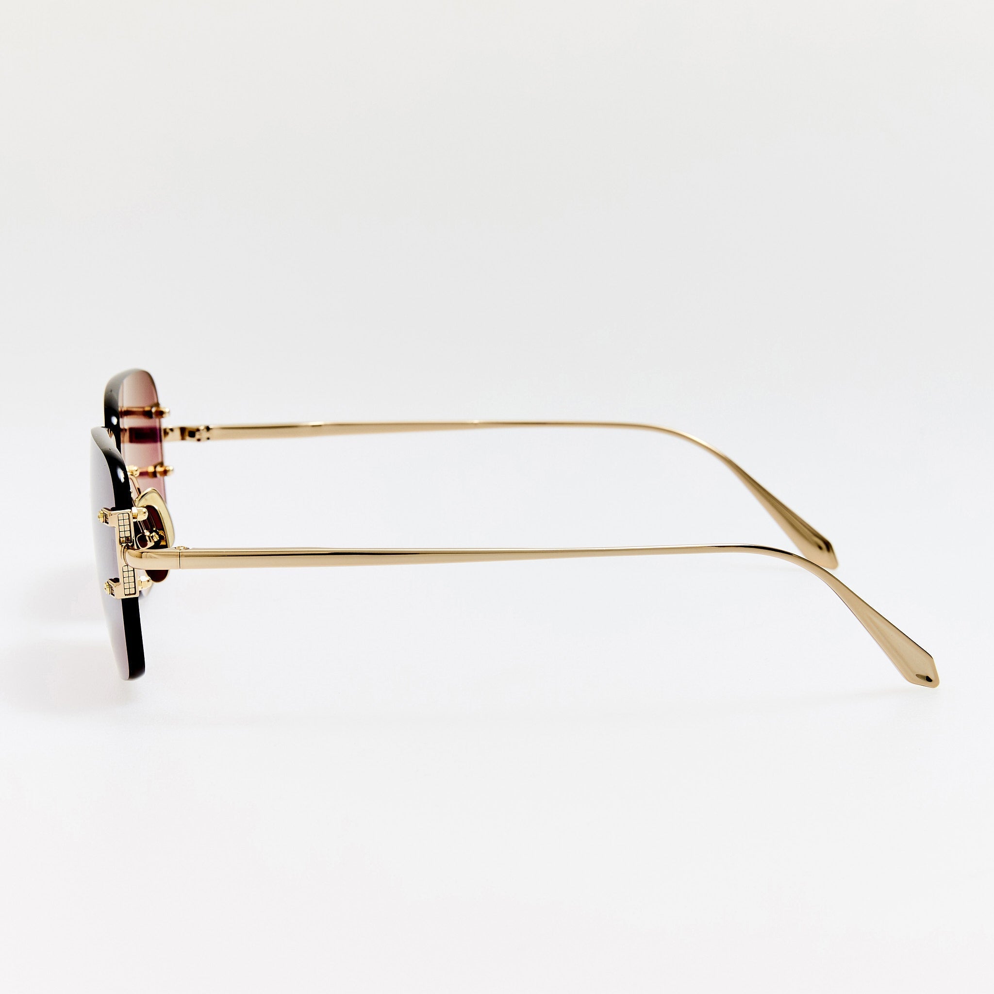 Sasha Sunglasses in 22K Gold and Mauve - LINDA FARROW - Sunglasses -