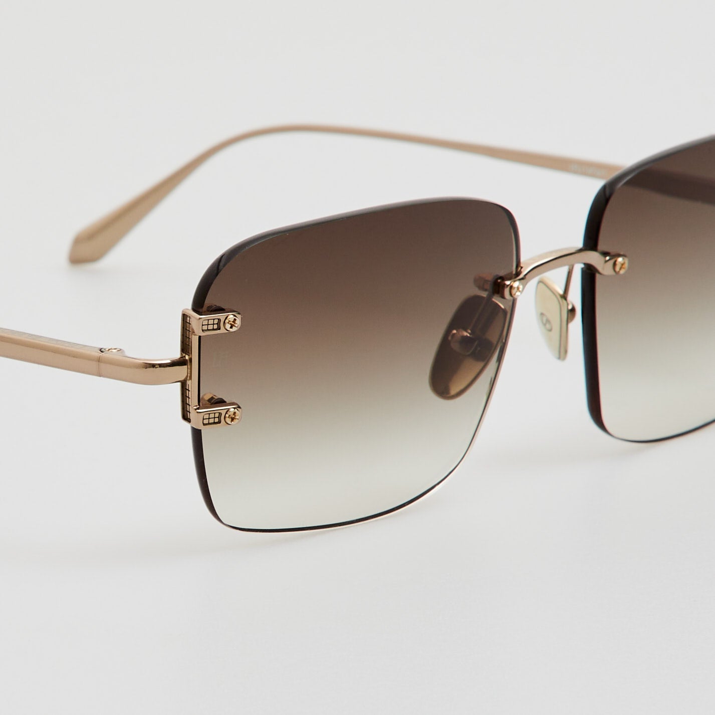 Sasha Sunglasses in 22K Gold and Mocha - LINDA FARROW - Sunglasses -