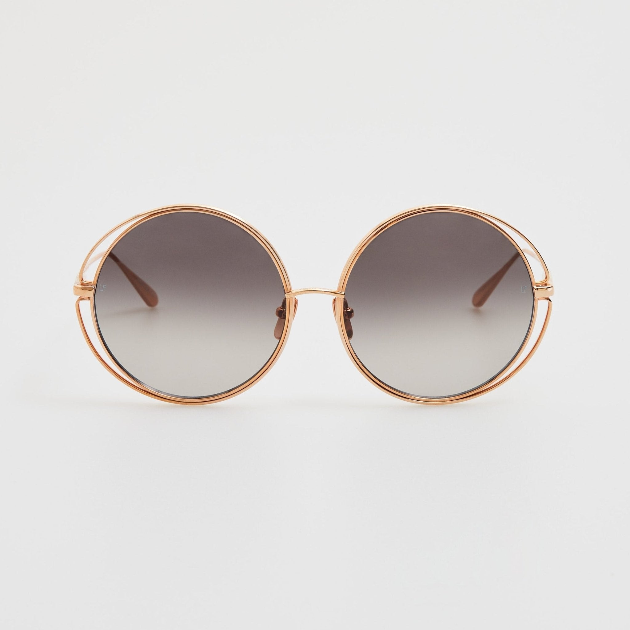 Selene Sunglasses in 18K Rose Gold and Grey - LINDA FARROW - Sunglasses -