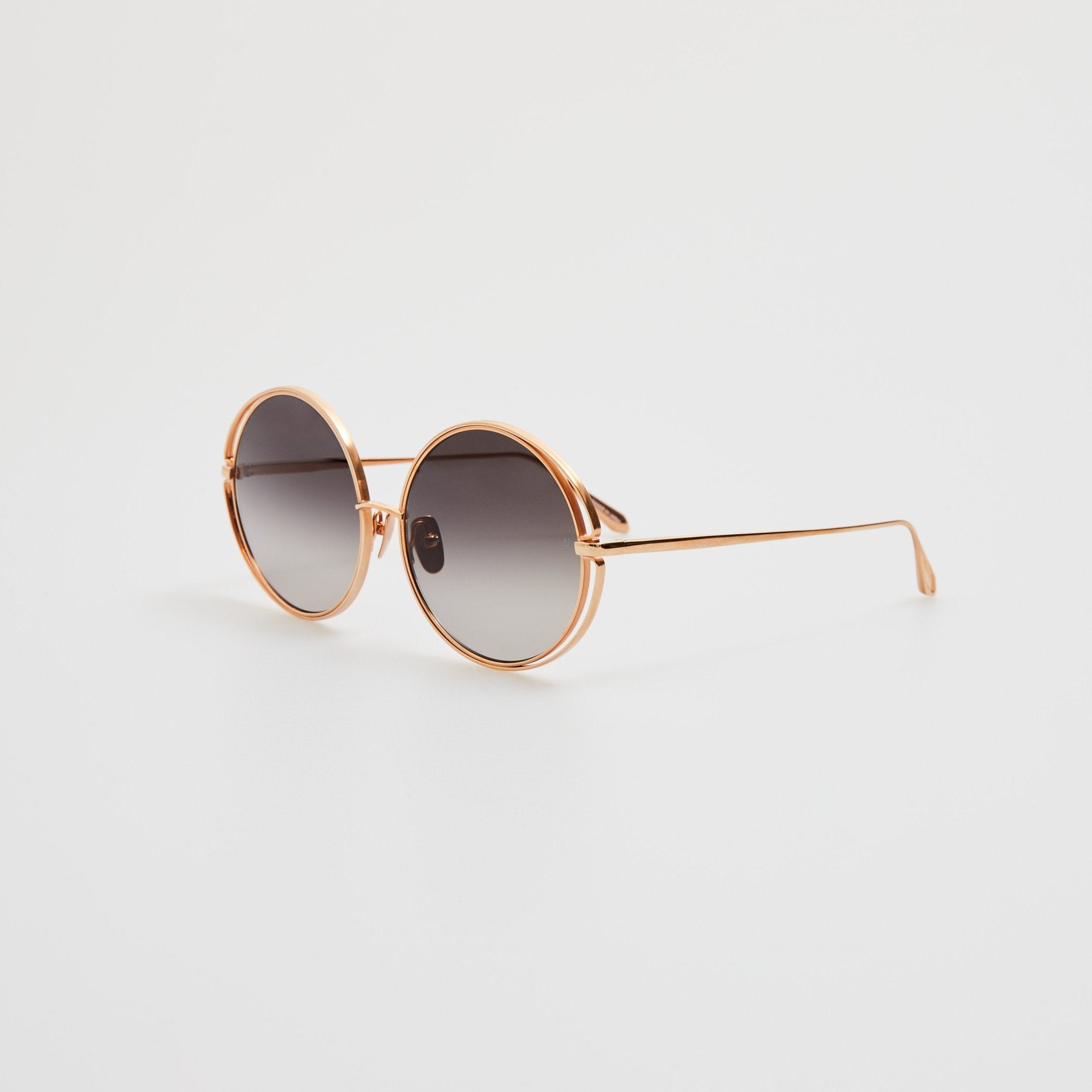 Selene Sunglasses in 18K Rose Gold and Grey - LINDA FARROW - Sunglasses -
