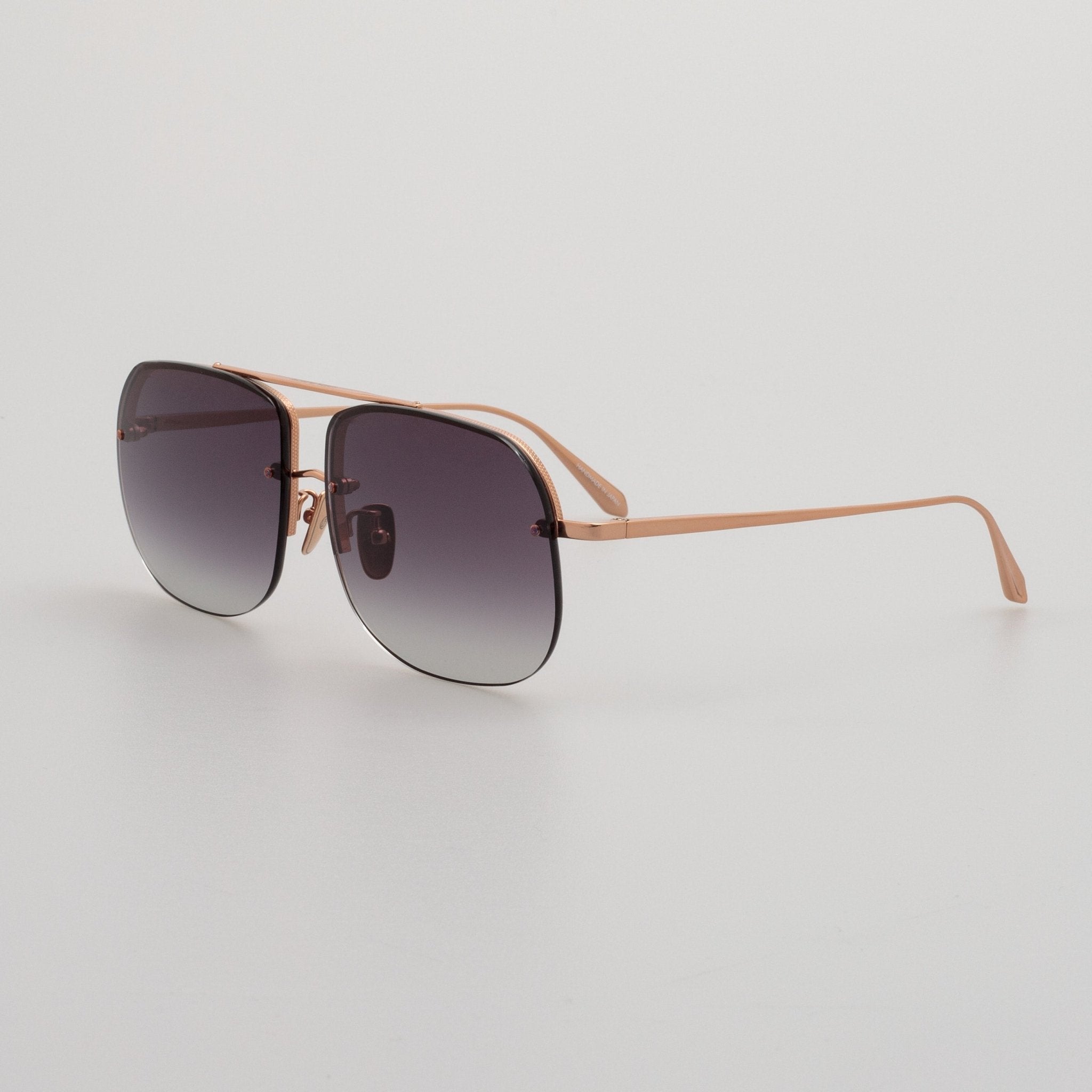 Seren Sunglasses in 18k Rose Gold and Grey - LINDA FARROW - Sunglasses -