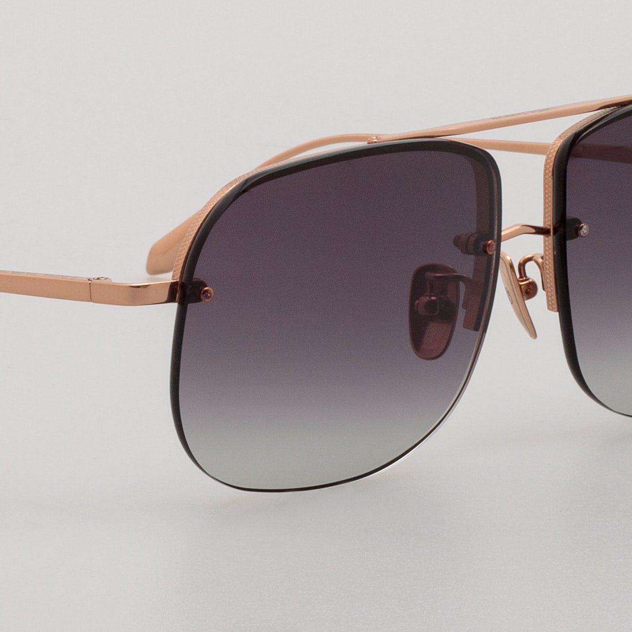 Seren Sunglasses in 18k Rose Gold and Grey - LINDA FARROW - Sunglasses -