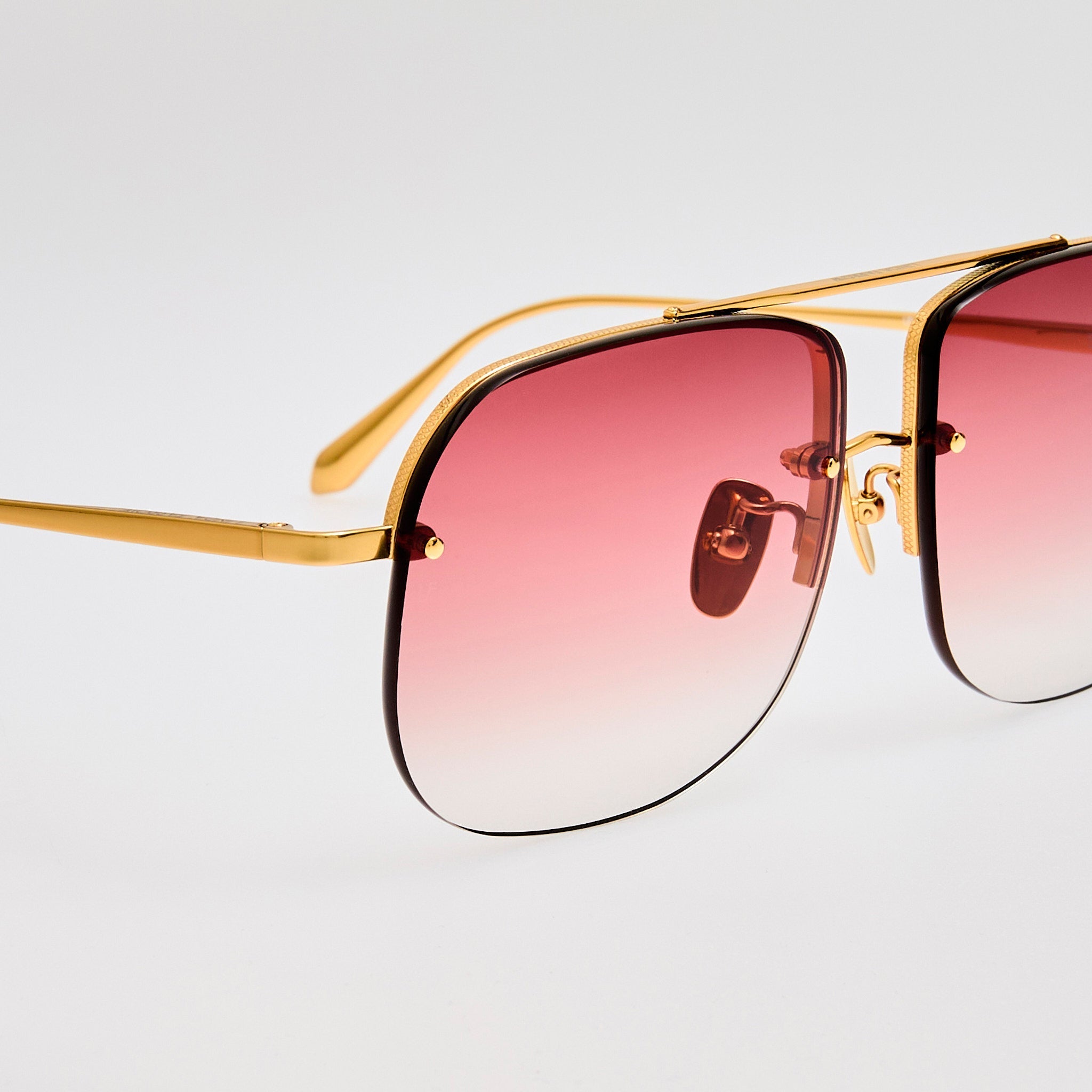 Seren Sunglasses in Red and 22k Gold - LINDA FARROW - Sunglasses -