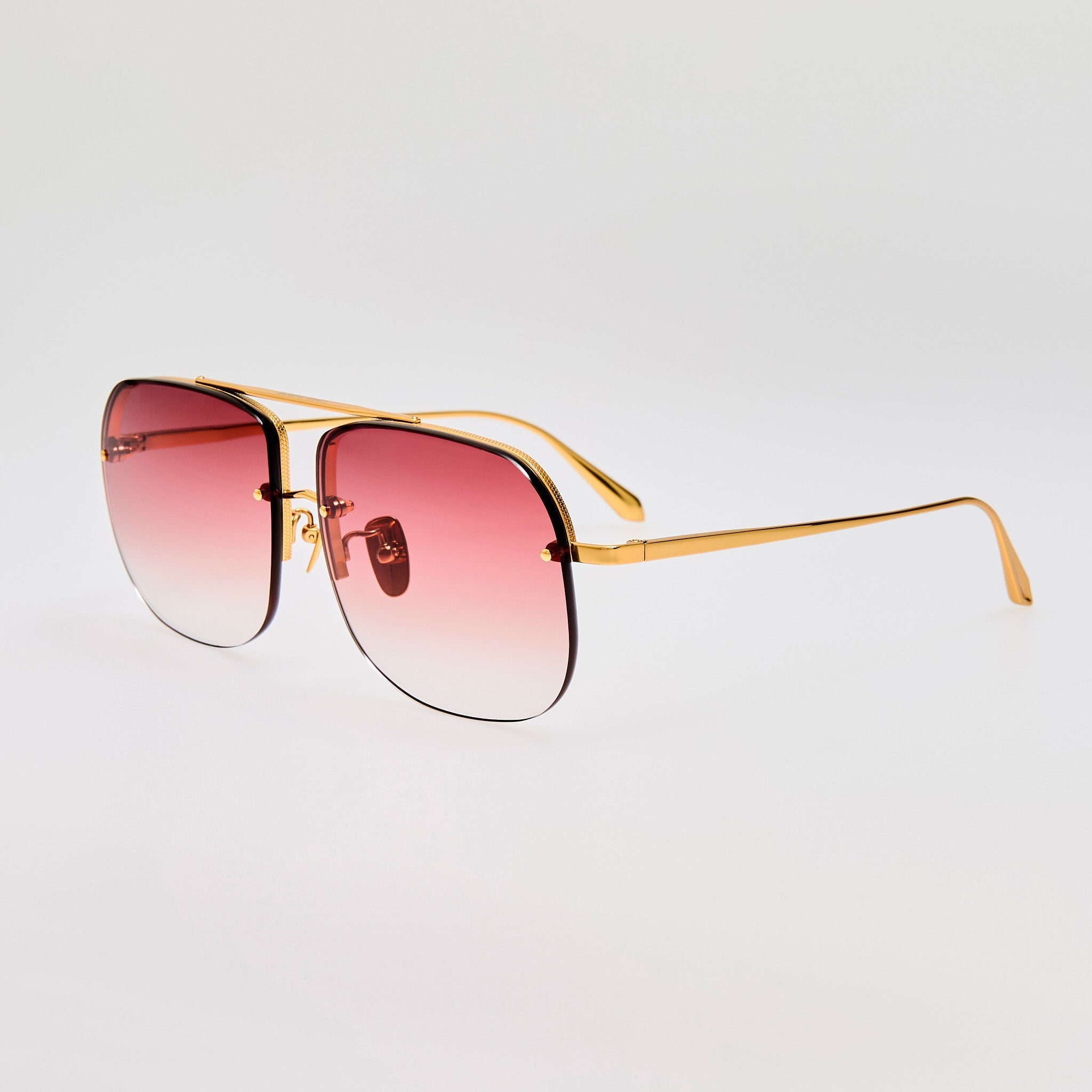 Seren Sunglasses in Red and 22k Gold - LINDA FARROW - Sunglasses -
