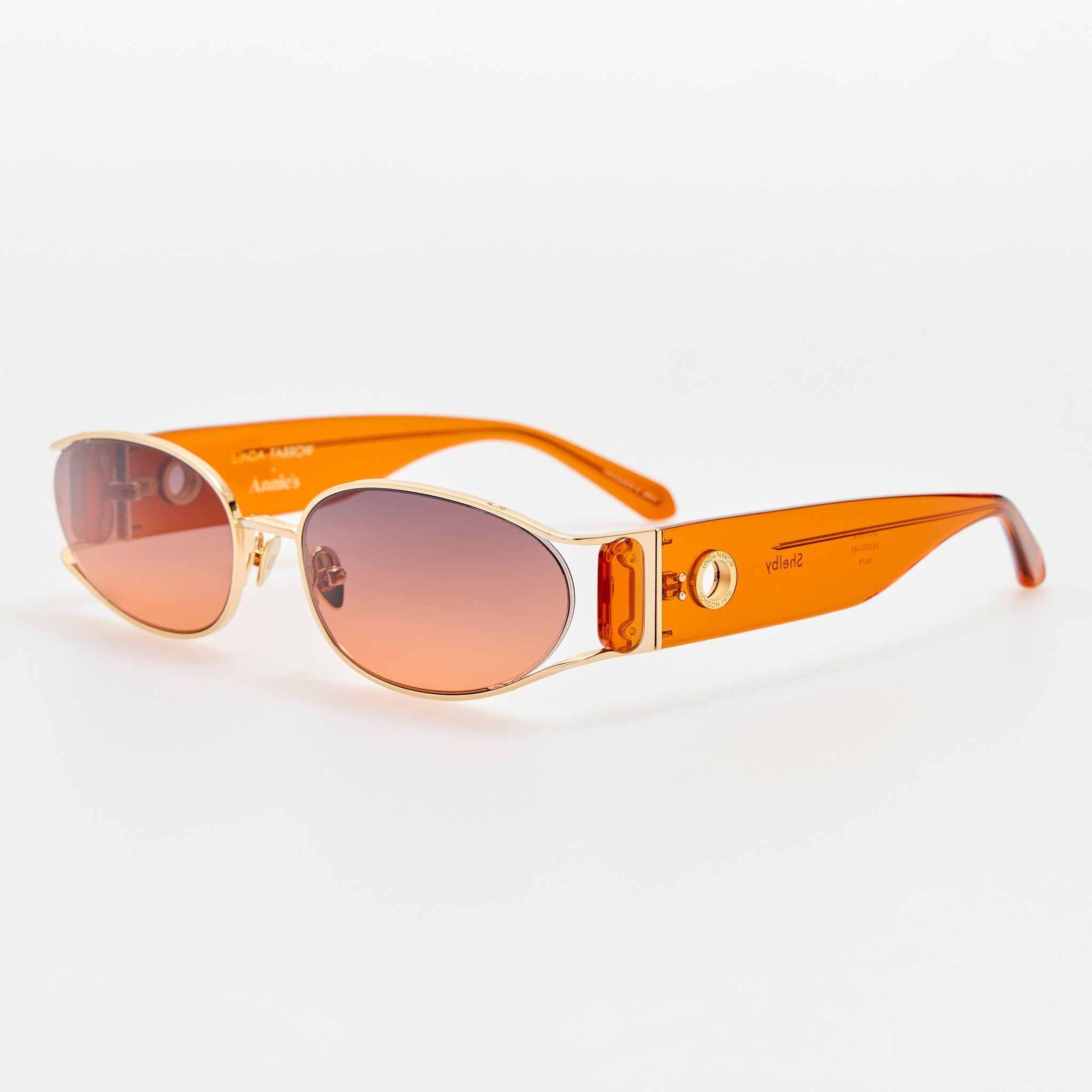 Shelby Sunglasses in 22K Gold and Dusk - LINDA FARROW - Sunglasses -