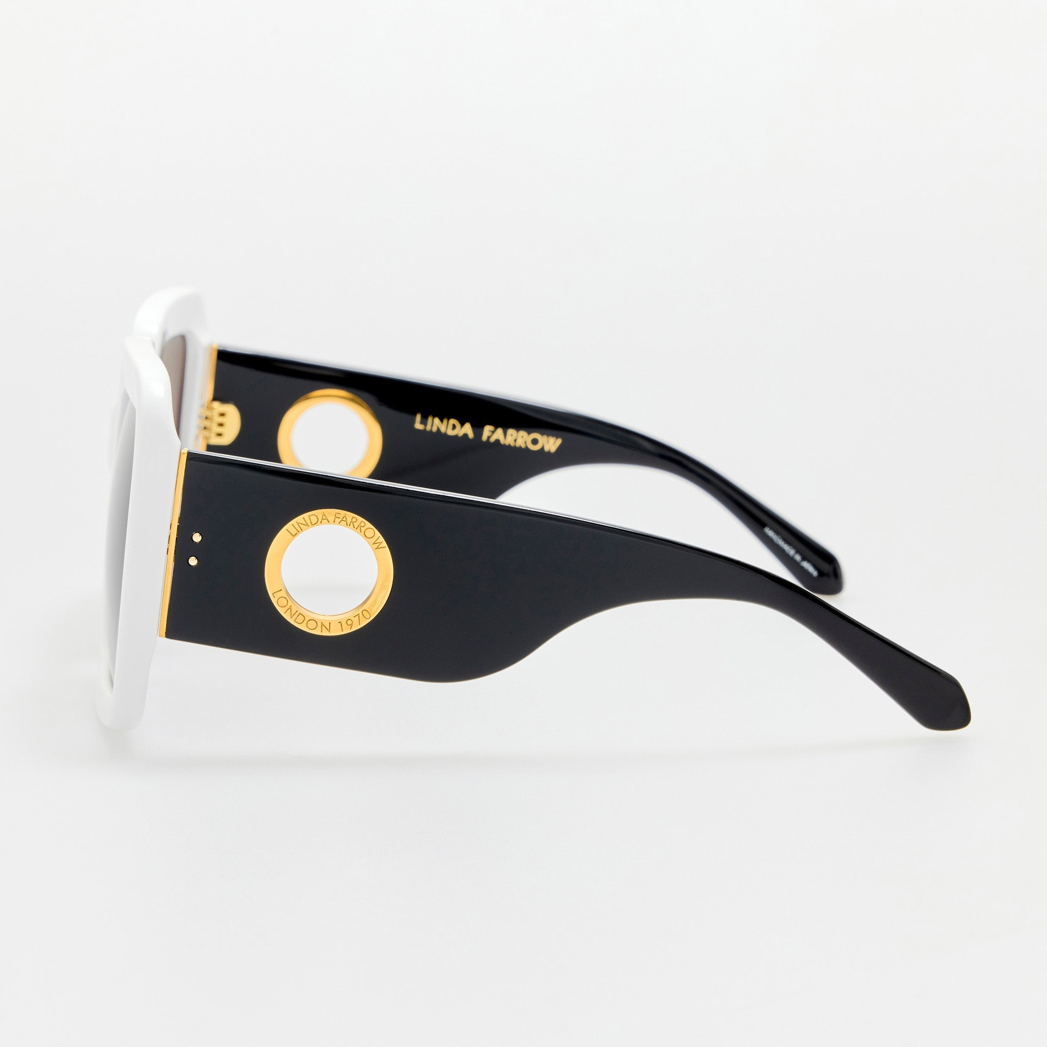 Shelly Oversize Sunglasses in White - LINDA FARROW - Sunglasses -