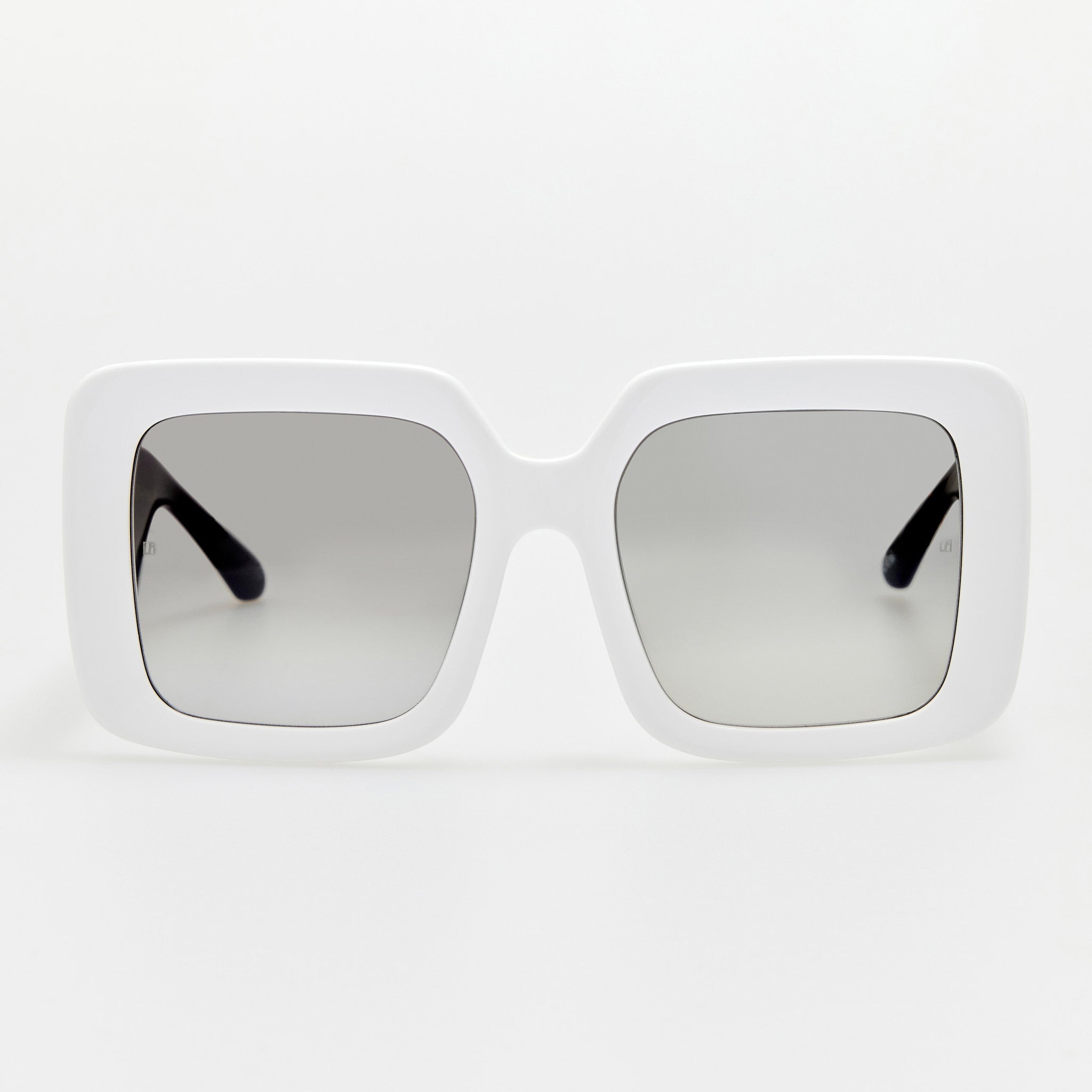 Shelly Oversize Sunglasses in White - LINDA FARROW - Sunglasses -