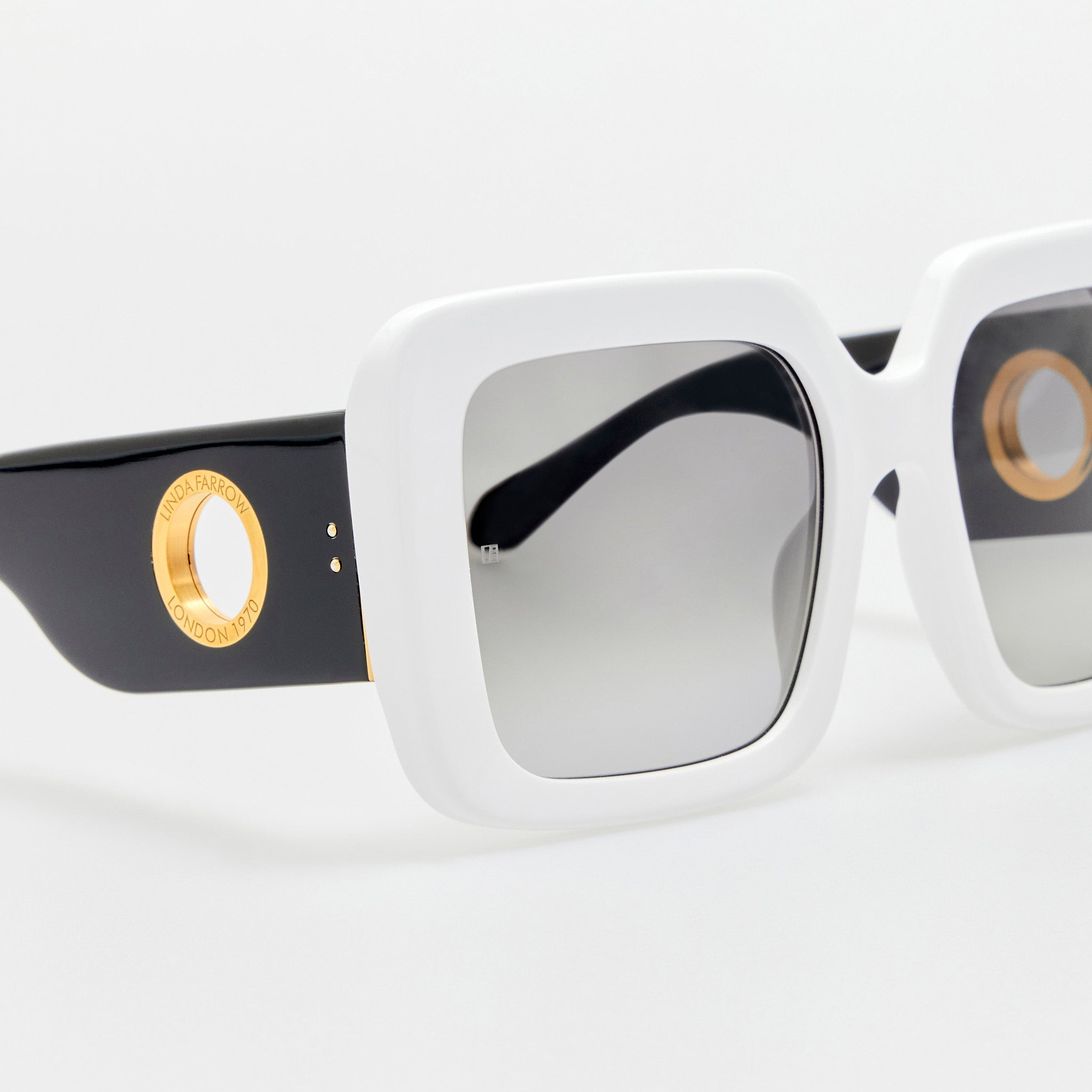 Shelly Oversize Sunglasses in White - LINDA FARROW - Sunglasses -