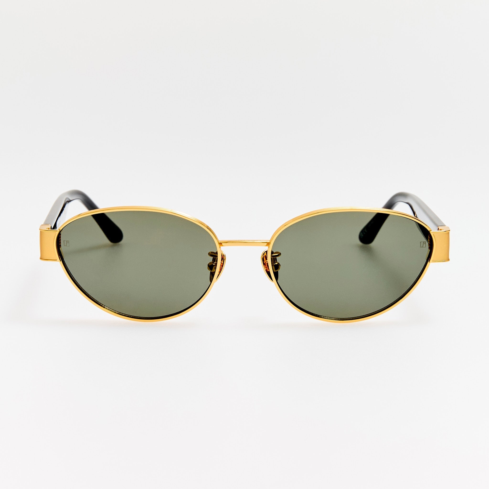 Sheri Sunglasses in 22K Gold and Black - LINDA FARROW - Sunglasses -