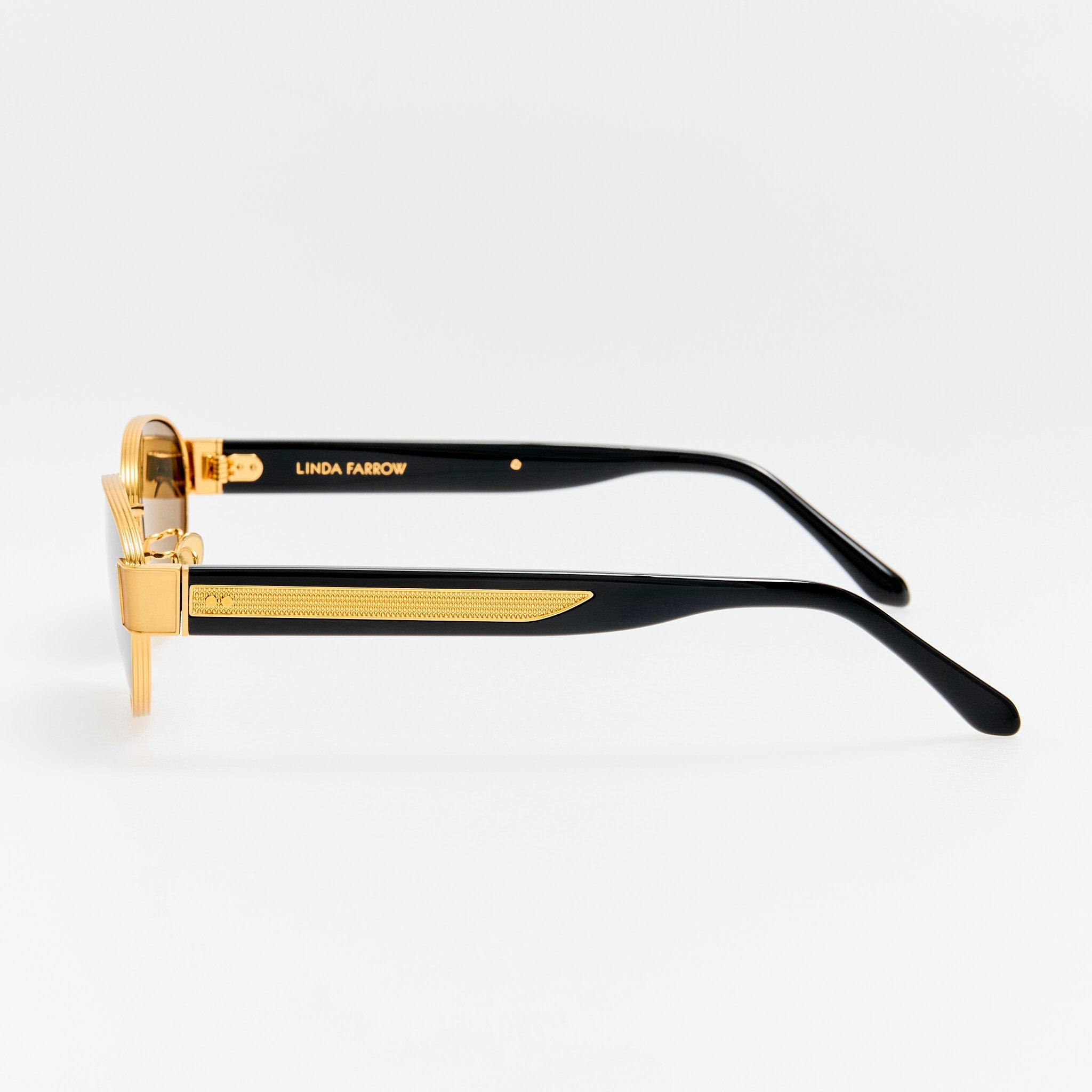 Sheri Sunglasses in 22K Gold and Black - LINDA FARROW - Sunglasses -