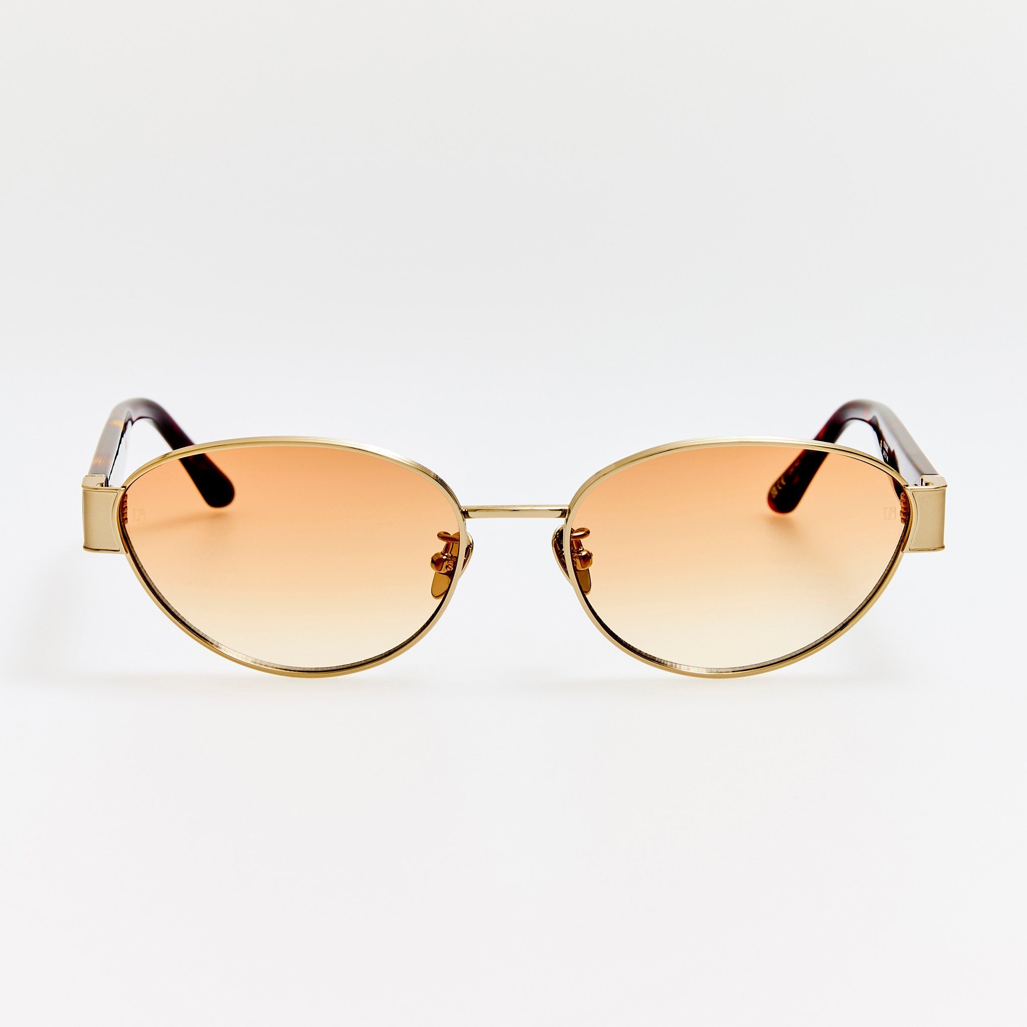 Sheri Sunglasses in 22K Gold and Camel - LINDA FARROW - Sunglasses -