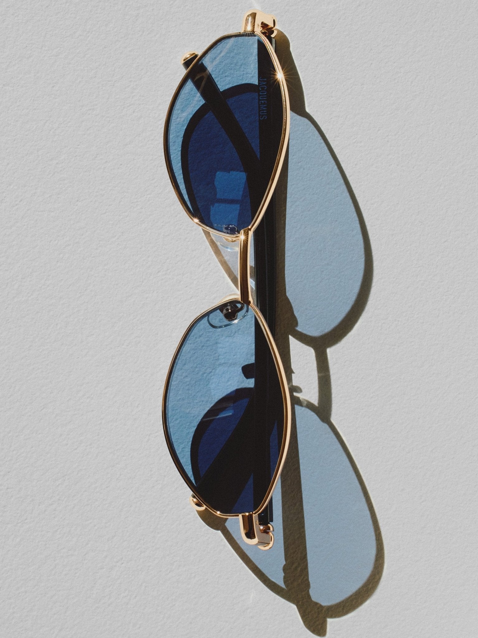 Sirocco Sunglasses in Light Gold and Navy - LINDA FARROW - Sunglasses -