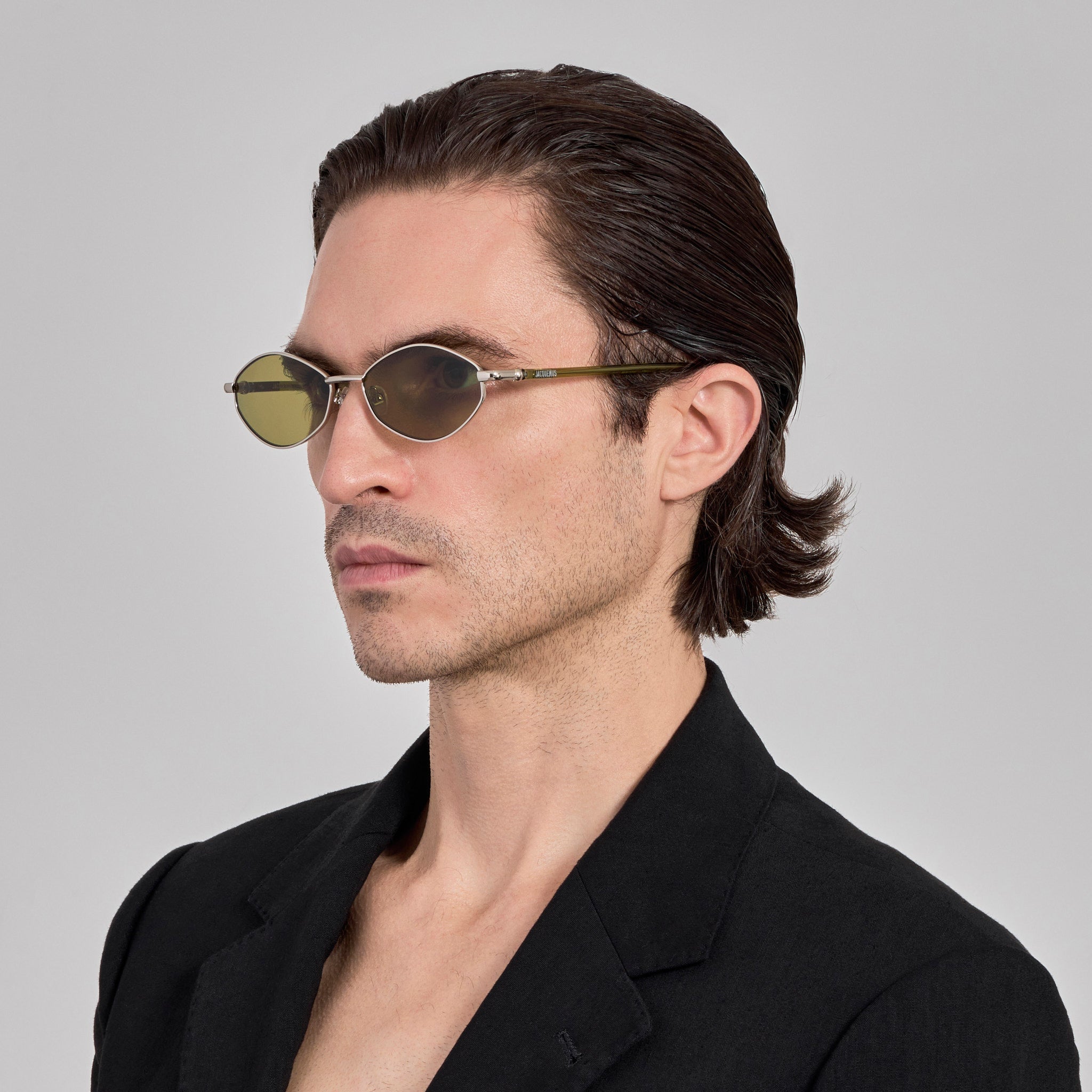 Sirocco Sunglasses in Silver and Khaki - LINDA FARROW - Sunglasses -