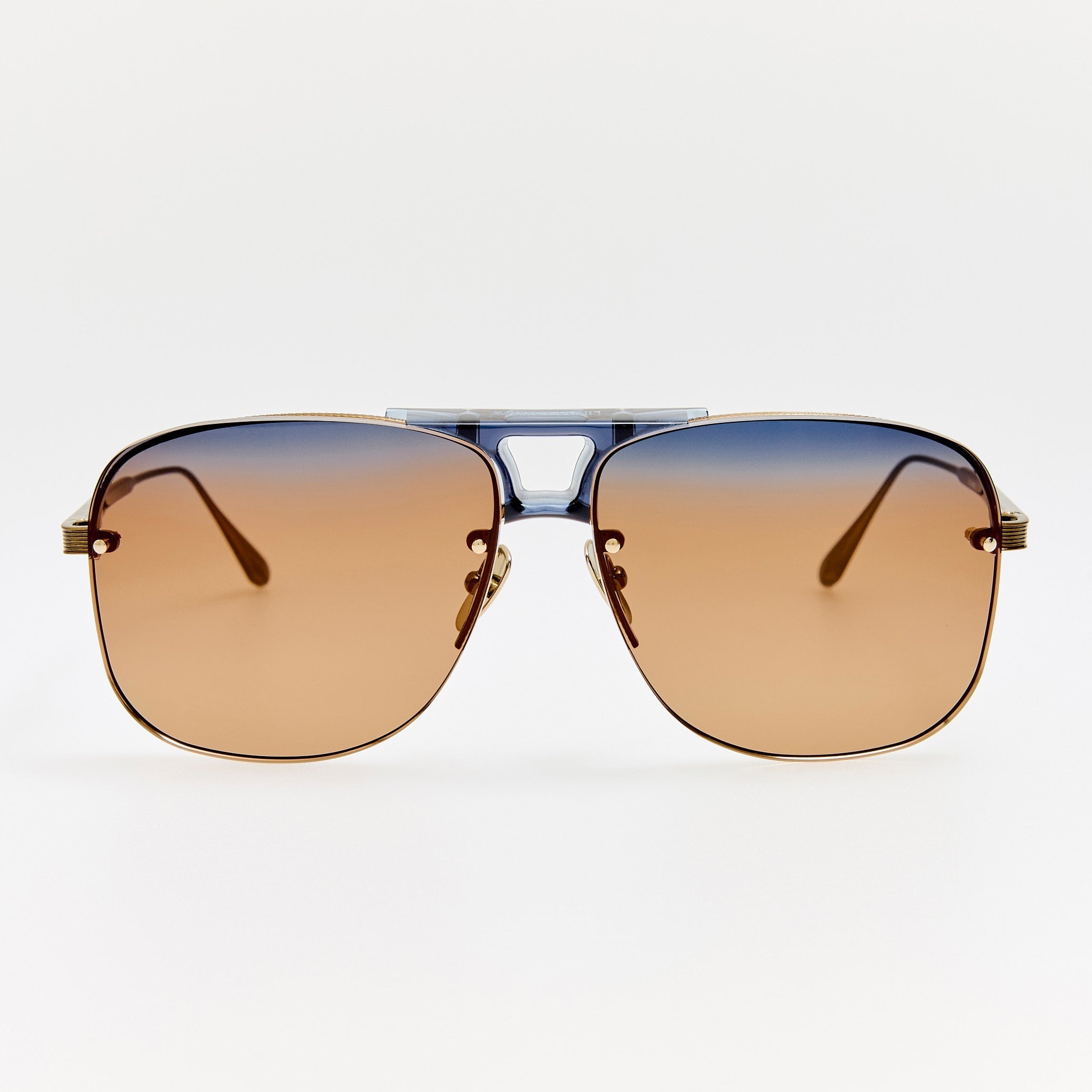 Skye Sunglasses in 22K Gold and Silt - LINDA FARROW - Sunglasses -