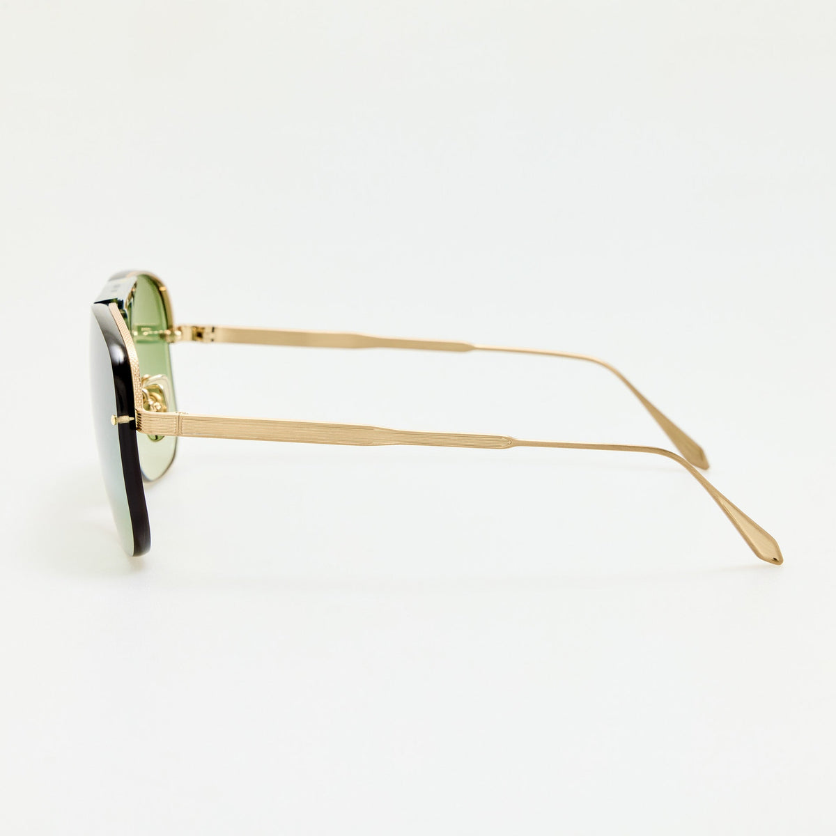 Skye Sunglasses in Matt Champagne in Greeen - LINDA FARROW-Sunglasses-