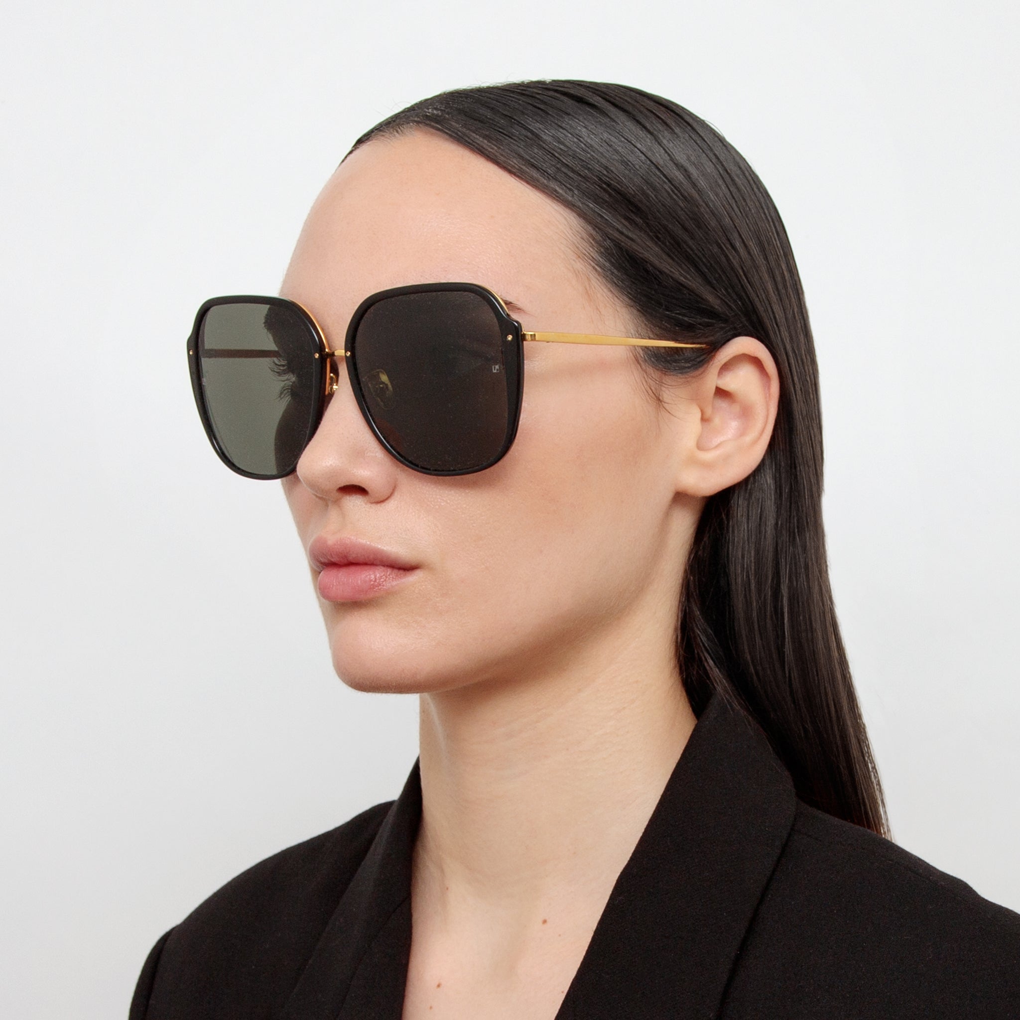 Sofia Sunglasses in Black - LINDA FARROW - Sunglasses -