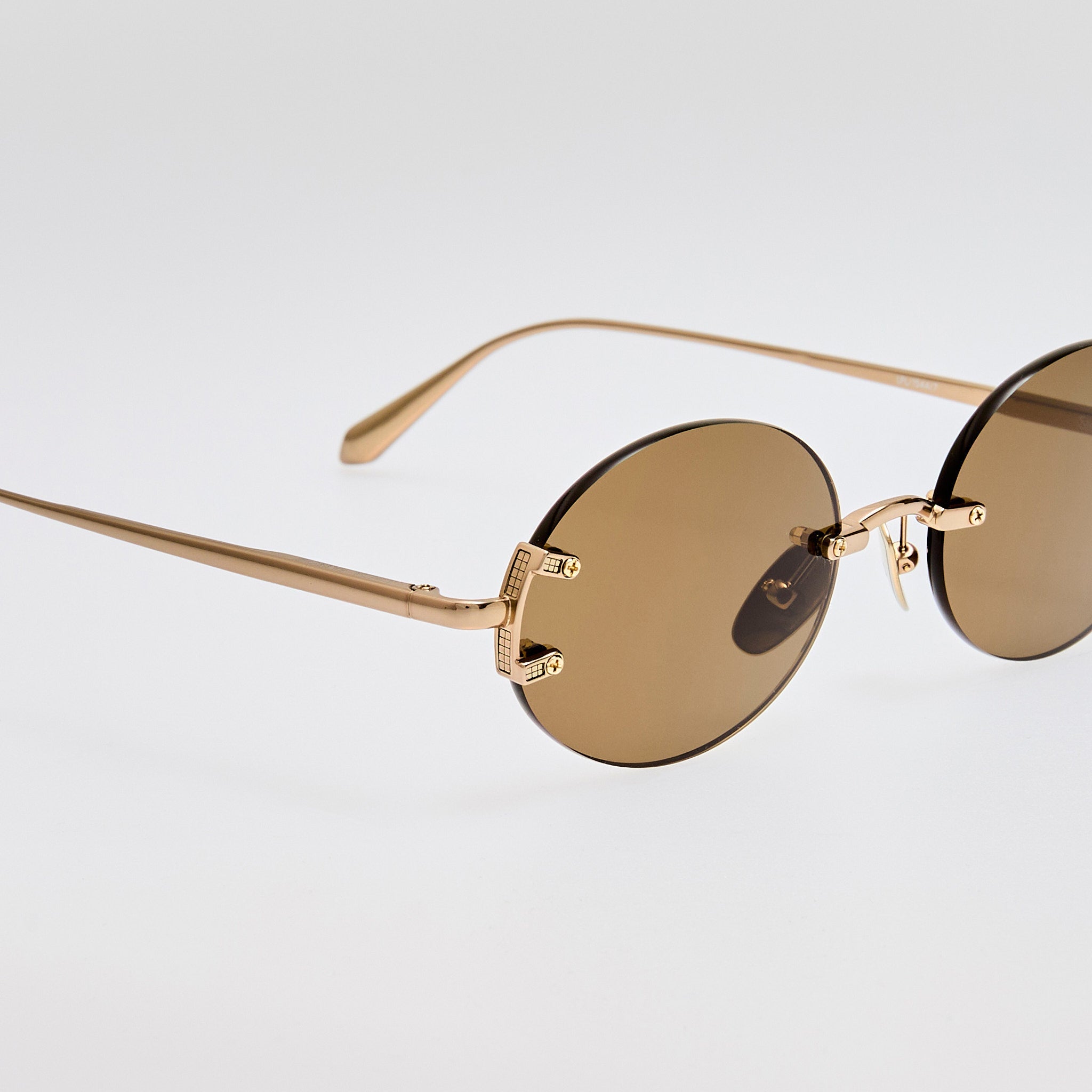 Stella Sunglasses in 22K Gold and Brown - LINDA FARROW - Sunglasses -