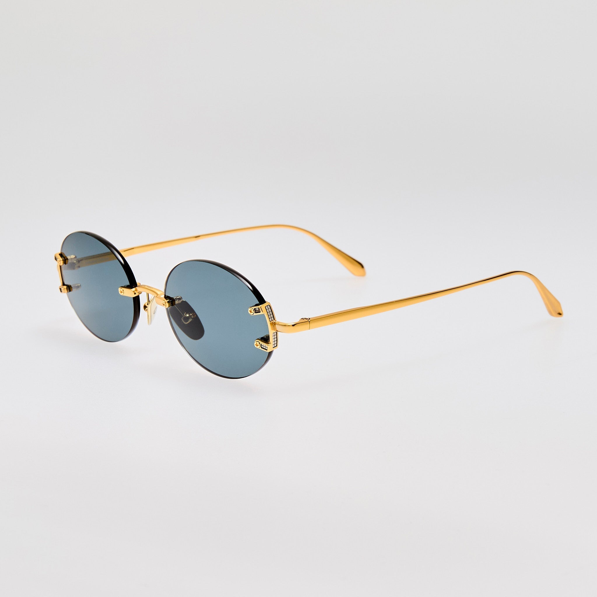 Stella Sunglasses in 22K Gold and Grey - LINDA FARROW - Sunglasses -