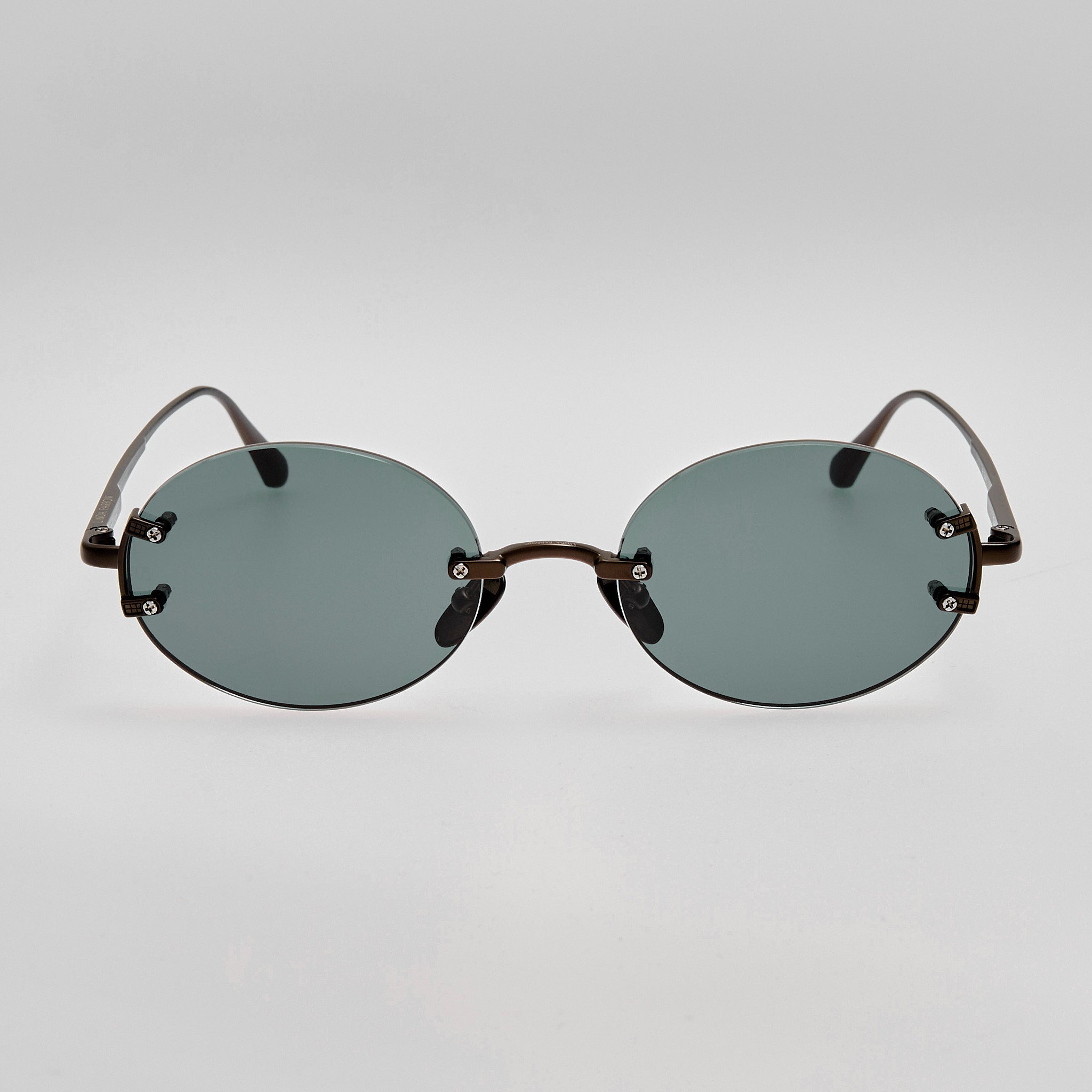 Stella Sunglasses in Matt Black Nickel - LINDA FARROW - Sunglasses -
