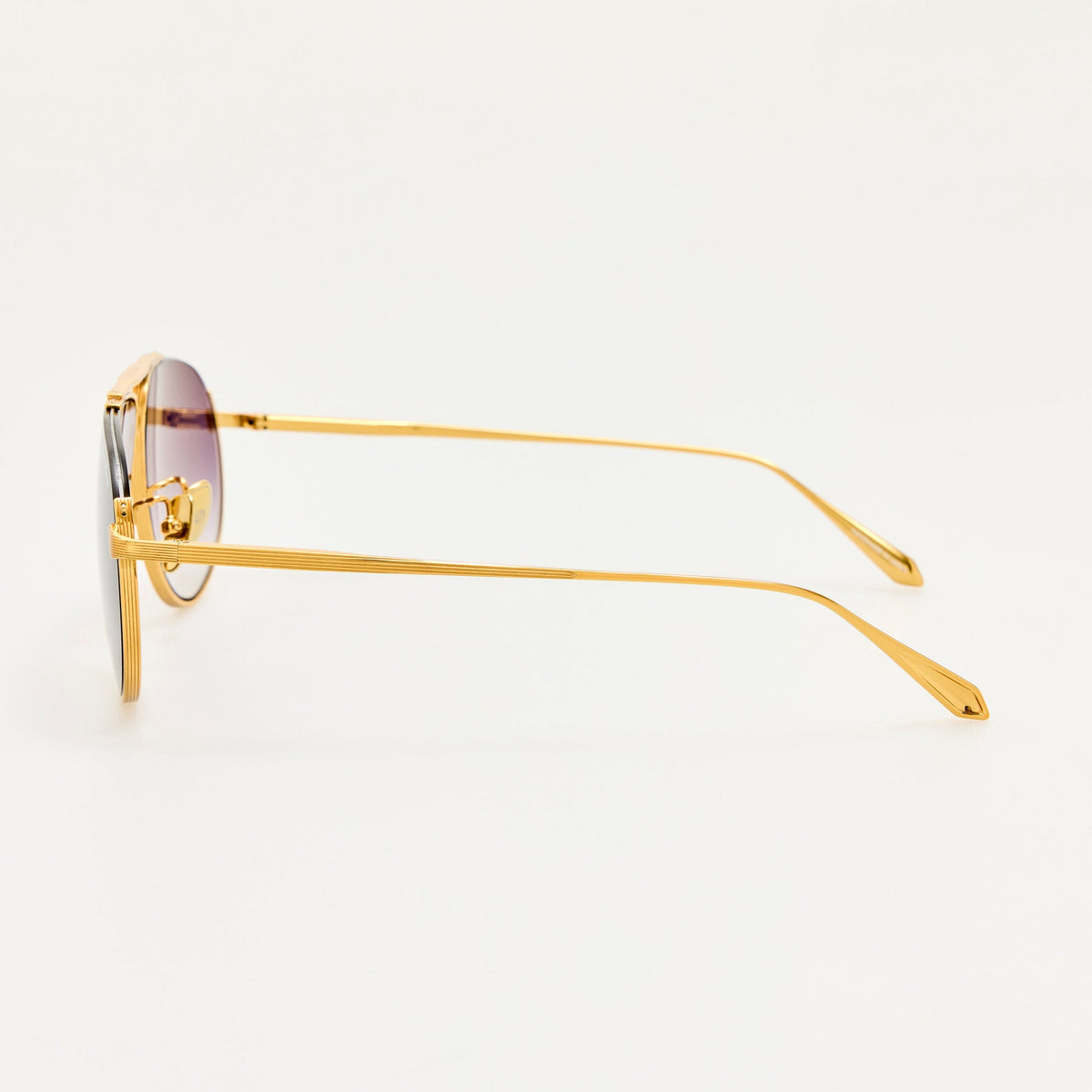 Stevie Sunglasses in 22K Gold and Grey - LINDA FARROW-Sunglasses-