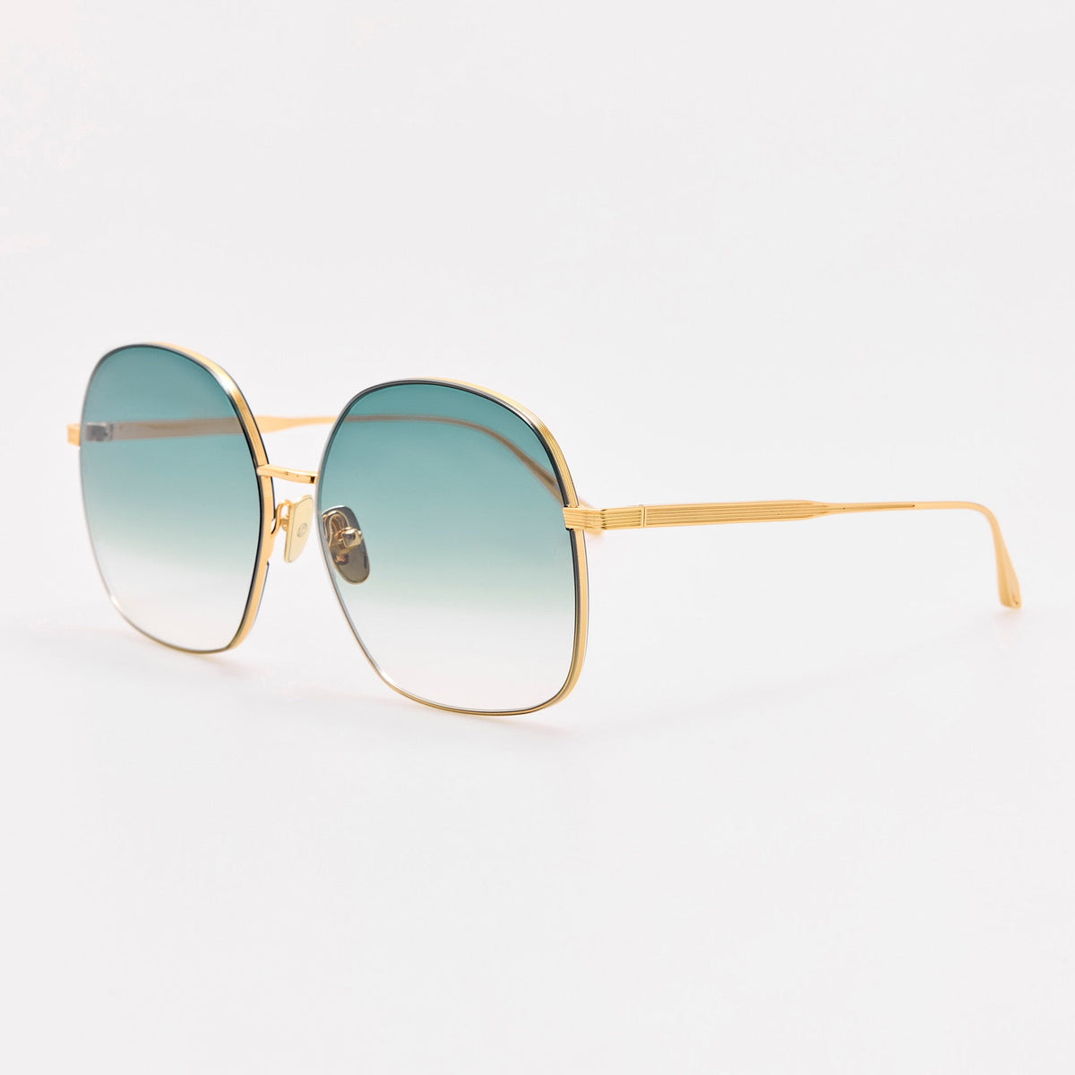 Suki Sunglasses in 22K Gold and Aqua - LINDA FARROW-Sunglasses-