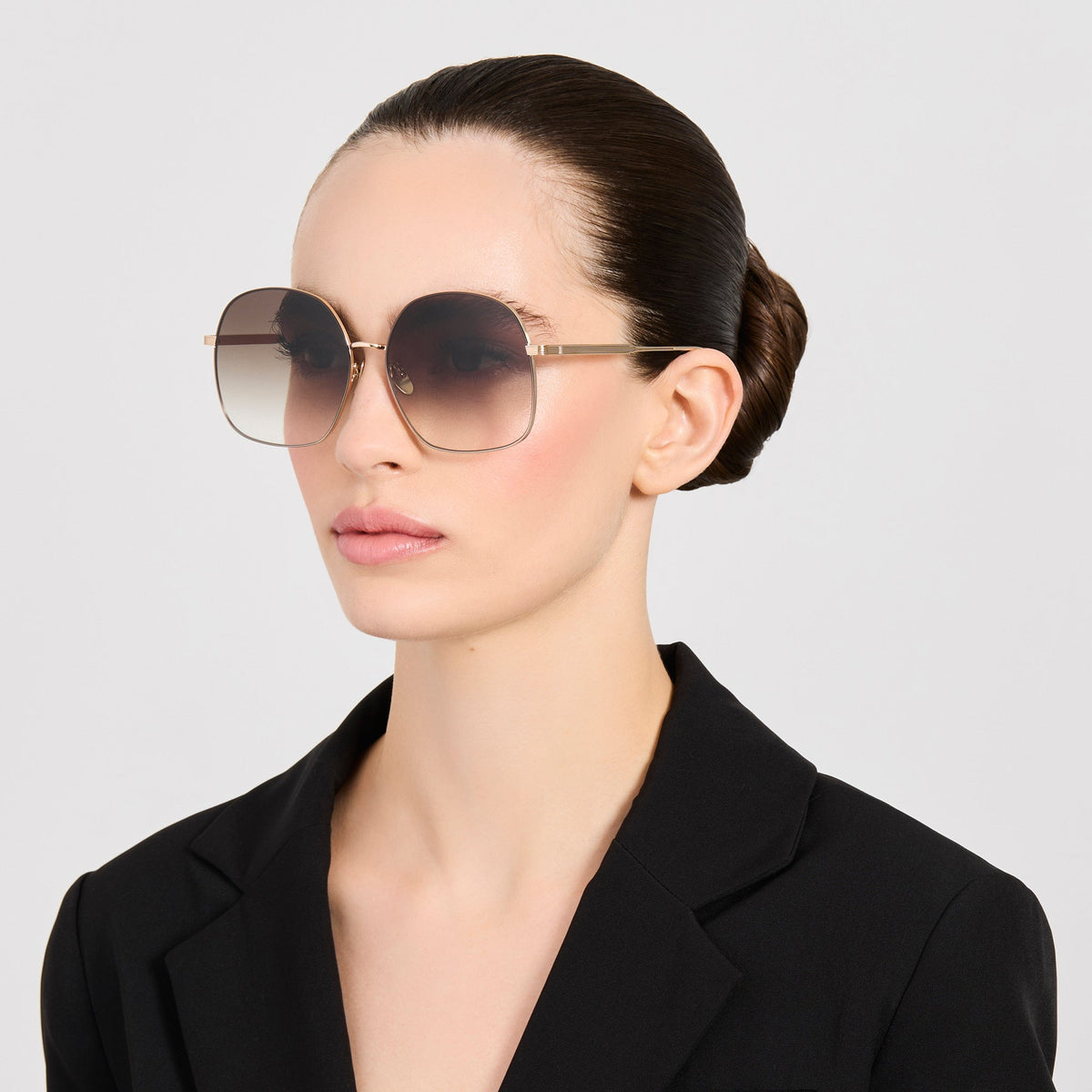 Suki Sunglasses in 22K Gold and Mocha - LINDA FARROW-Sunglasses-