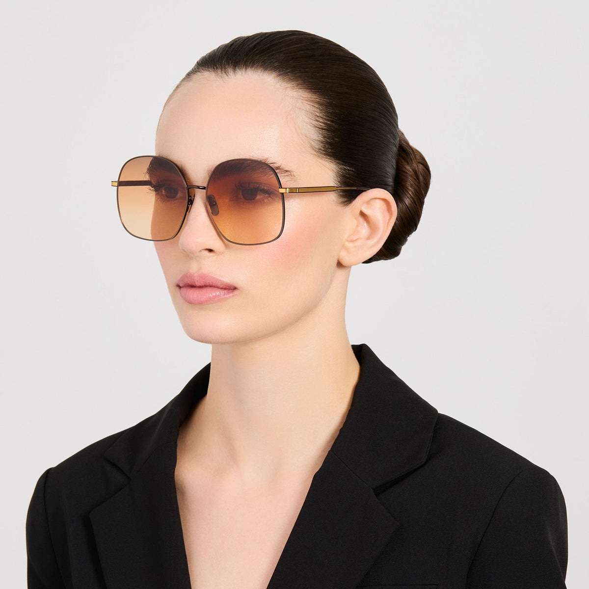 Suki Sunglasses in 22K Gold and Orange - LINDA FARROW-Sunglasses-