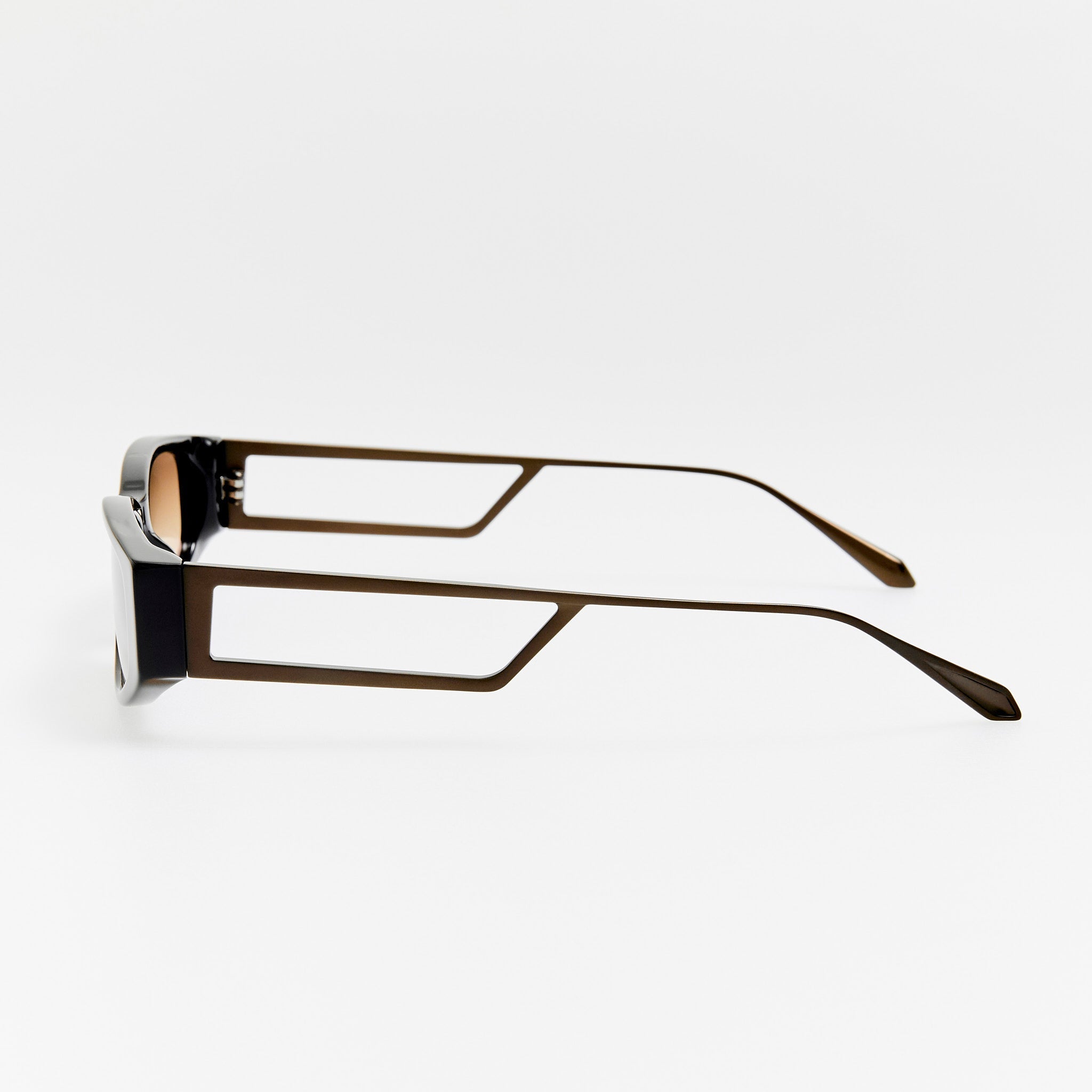 Susie Vista Temple Sunglasses in Black and Mocha Lens - LINDA FARROW - Sunglasses -