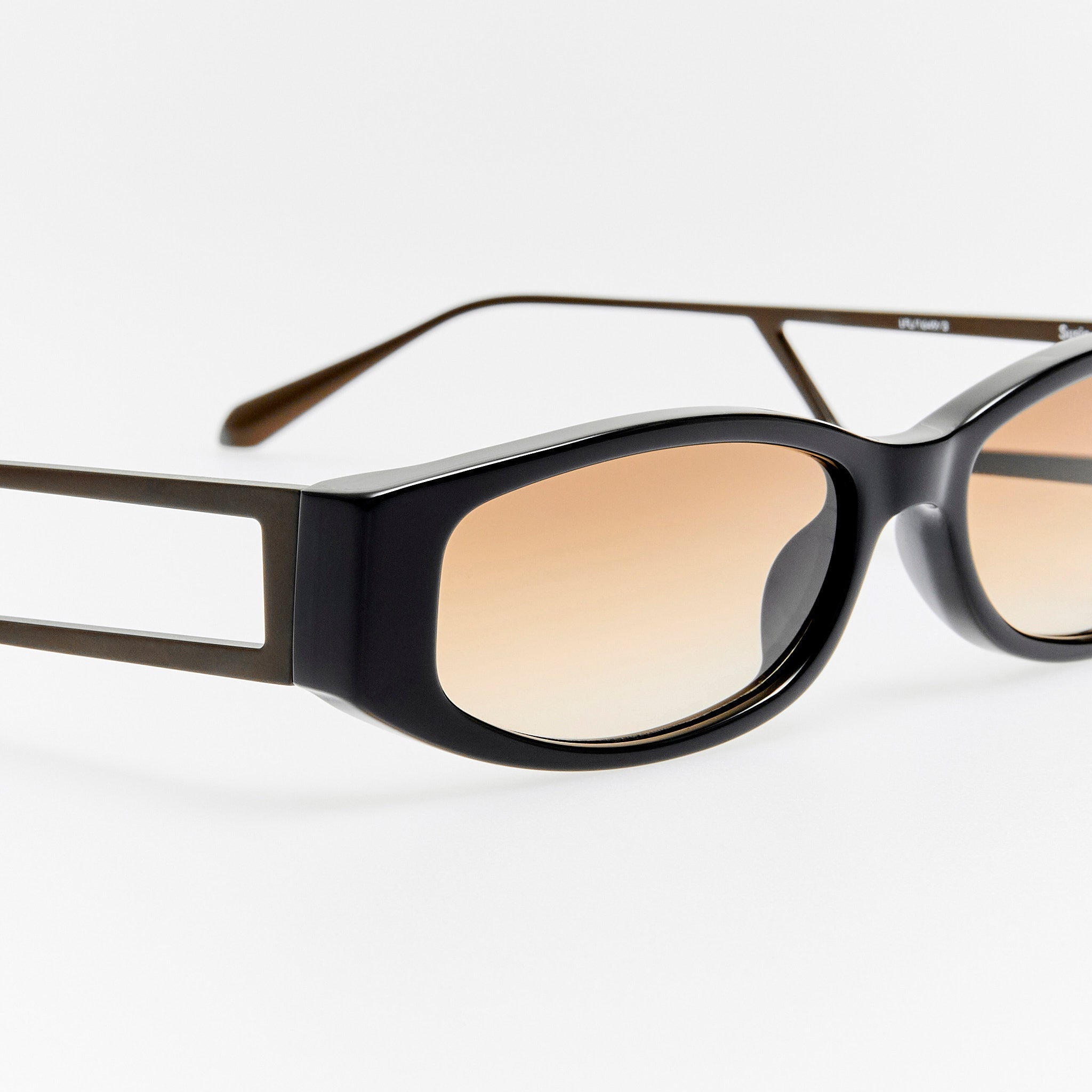 Susie Vista Temple Sunglasses in Black and Mocha Lens - LINDA FARROW - Sunglasses -