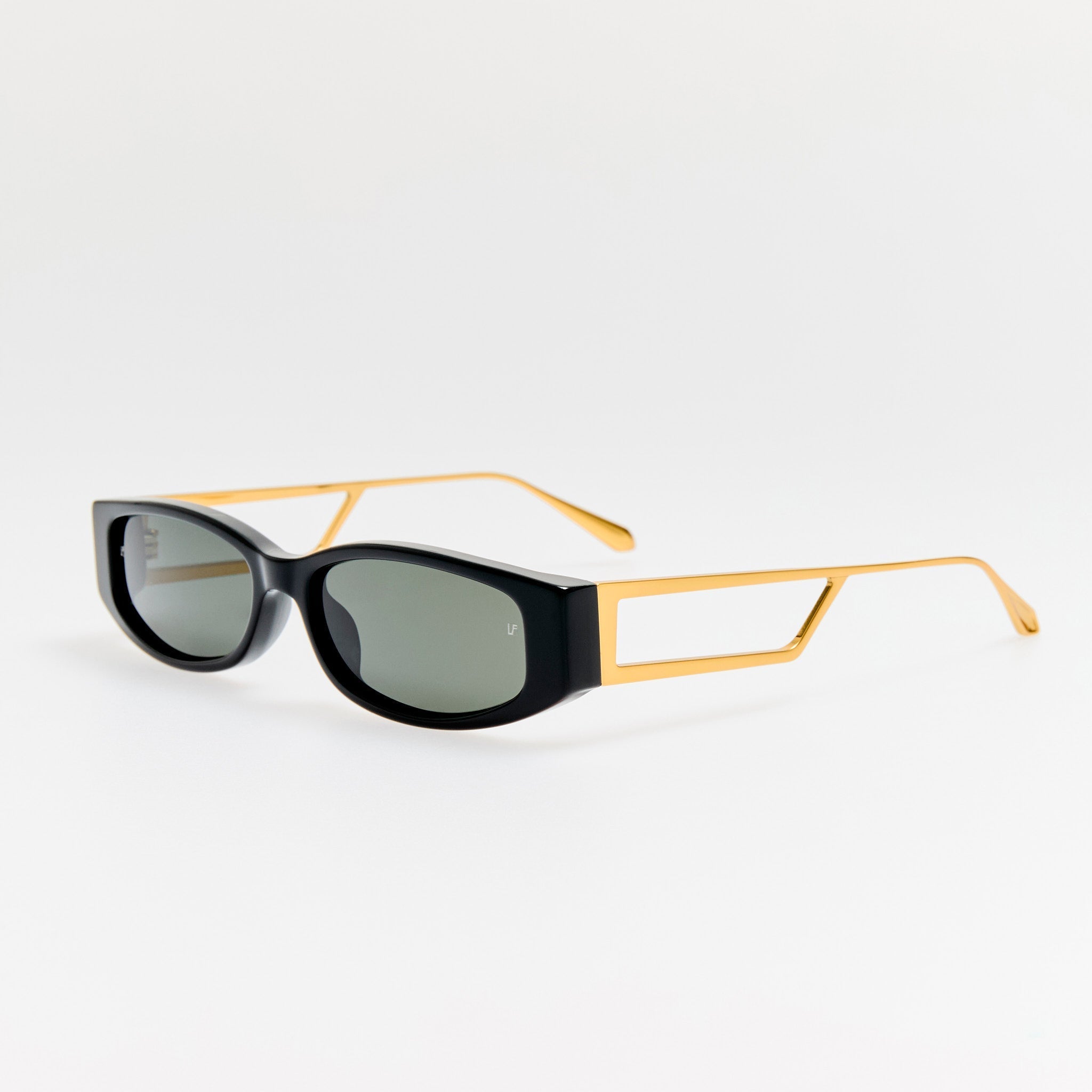 Susie Vista Temple Sunglasses in Black - LINDA FARROW - Sunglasses -