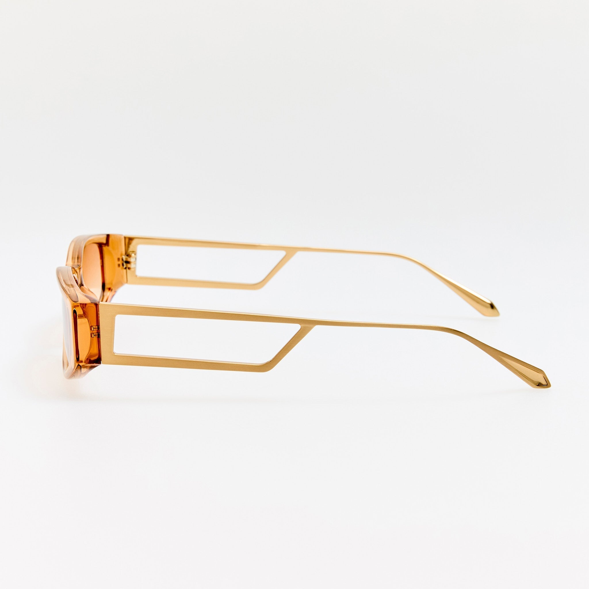Susie Vista Temple Sunglasses in Honey - LINDA FARROW - Sunglasses -