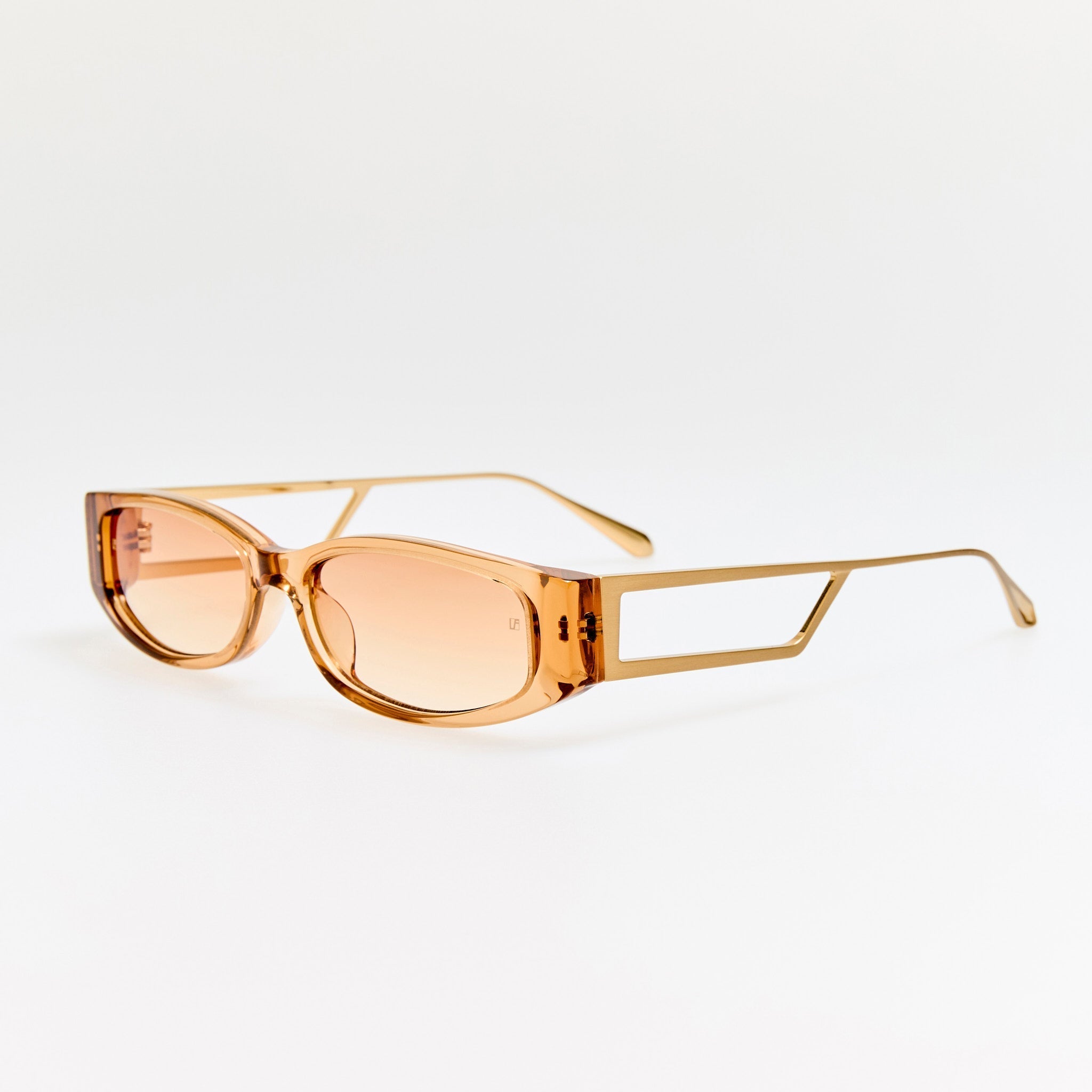 Susie Vista Temple Sunglasses in Honey - LINDA FARROW - Sunglasses -