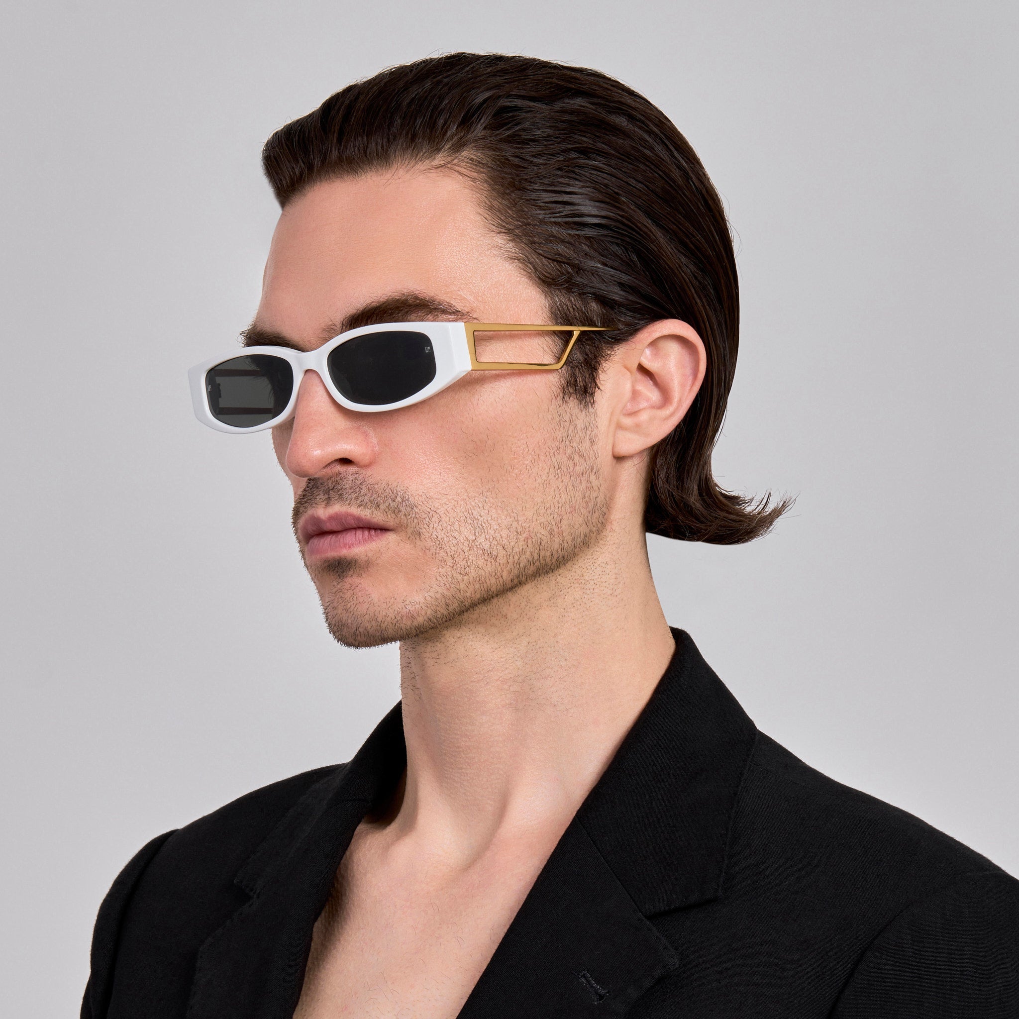 Susie Vista Temple Sunglasses in White - LINDA FARROW - Sunglasses -