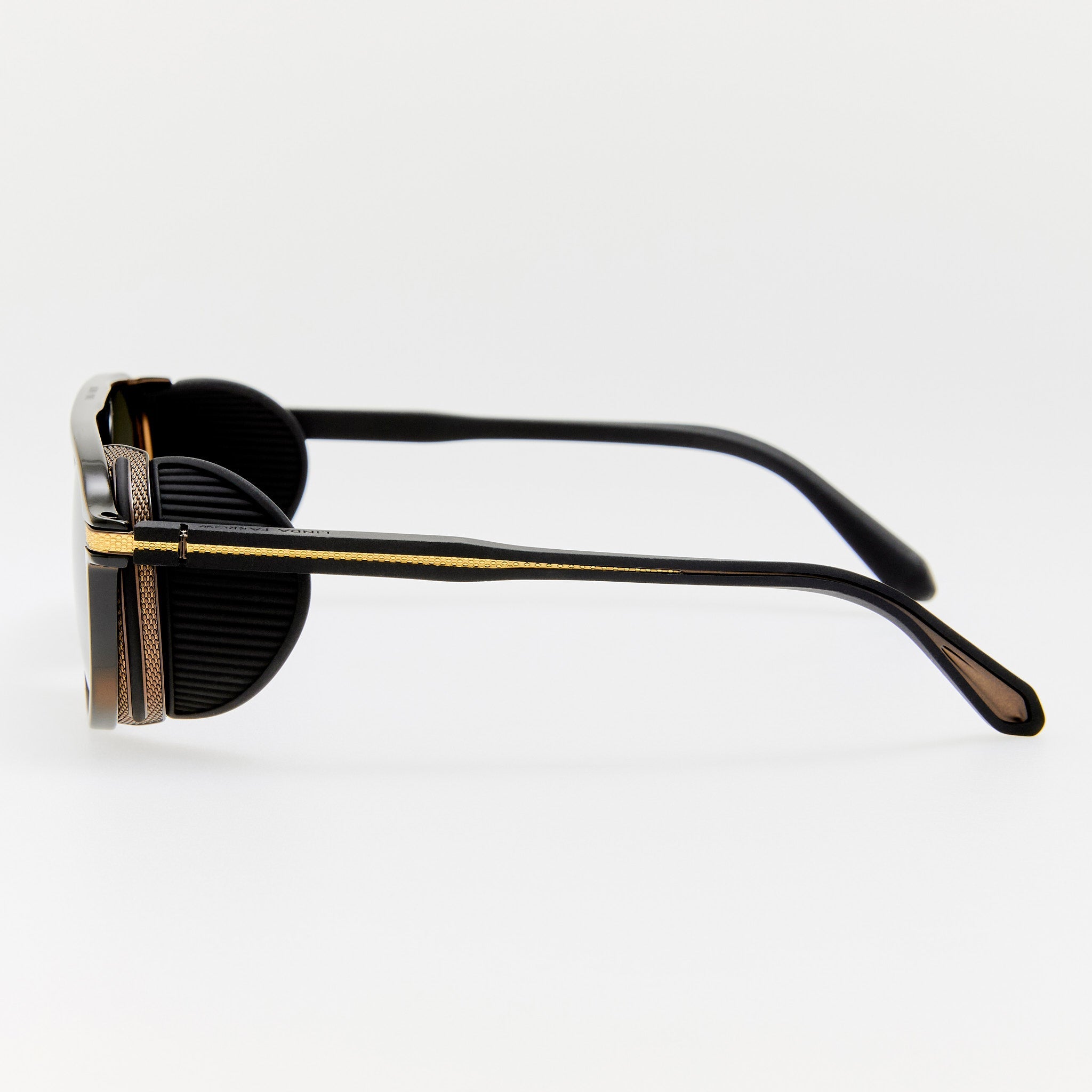 Sutton Explorer Sunglasses in 22K Gold and Black - LINDA FARROW-Sunglasses-