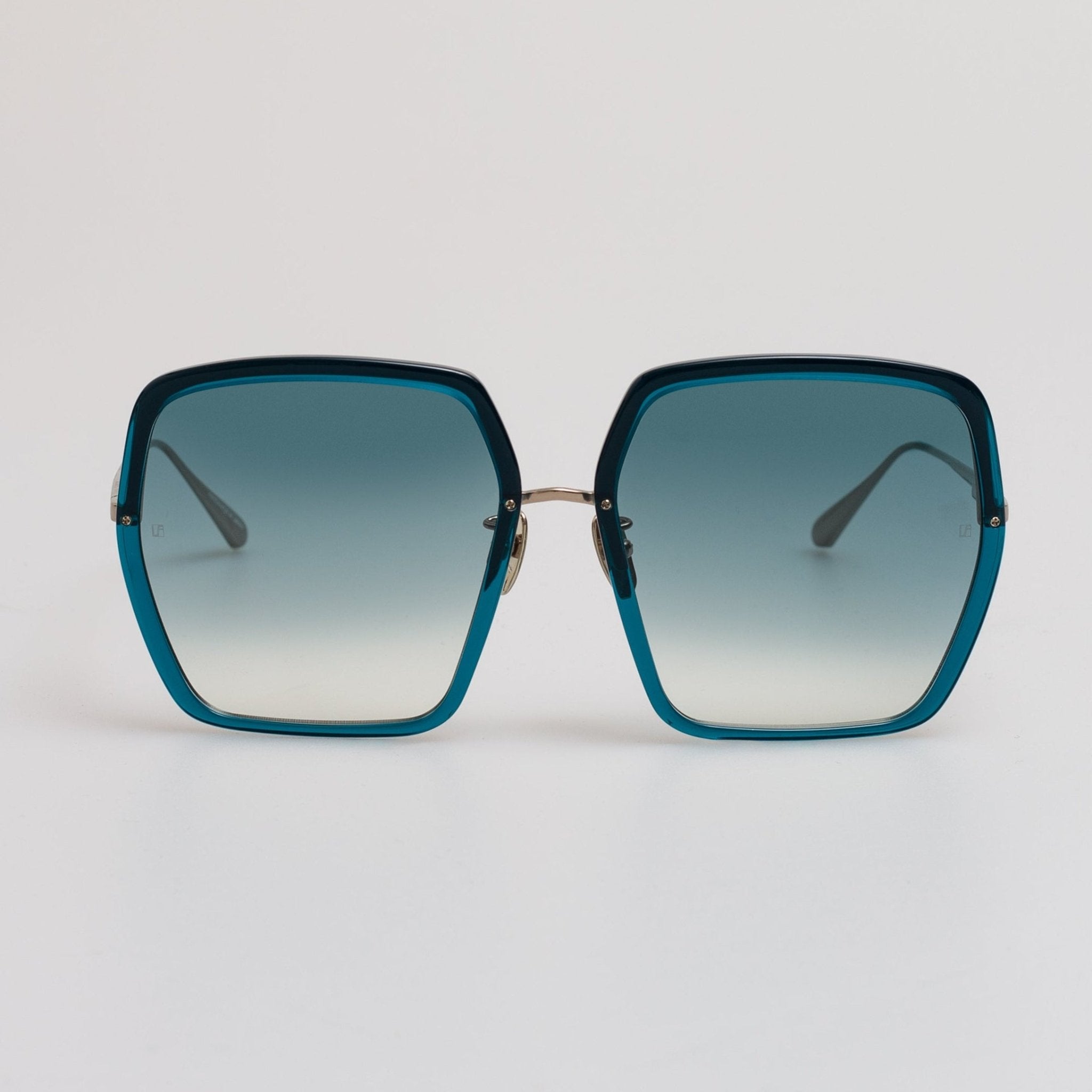 Syan Oversize Sunglasses in Aqua - LINDA FARROW - Sunglasses -