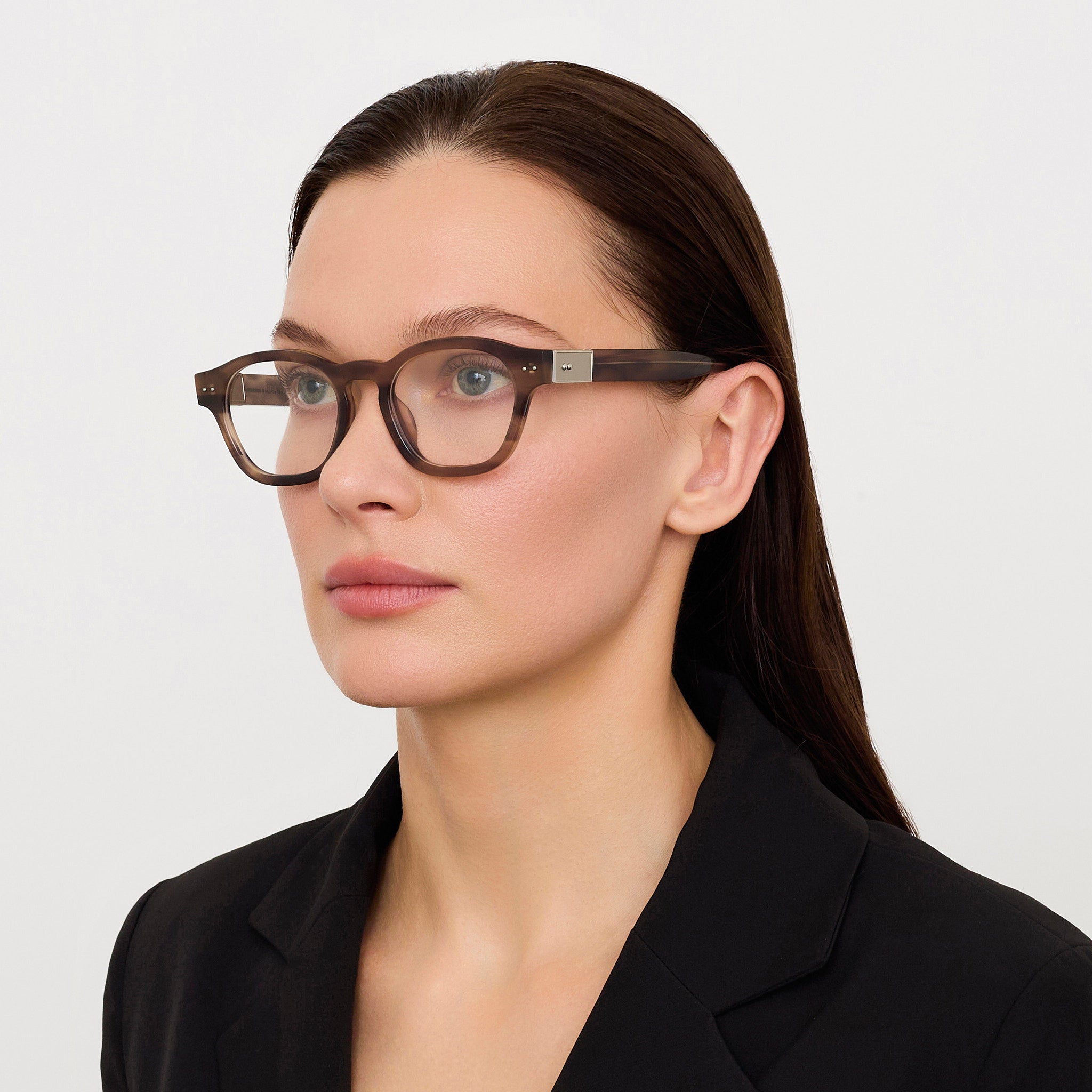 Talbot Optical in Grey Horn - LINDA FARROW - Optical Frame -