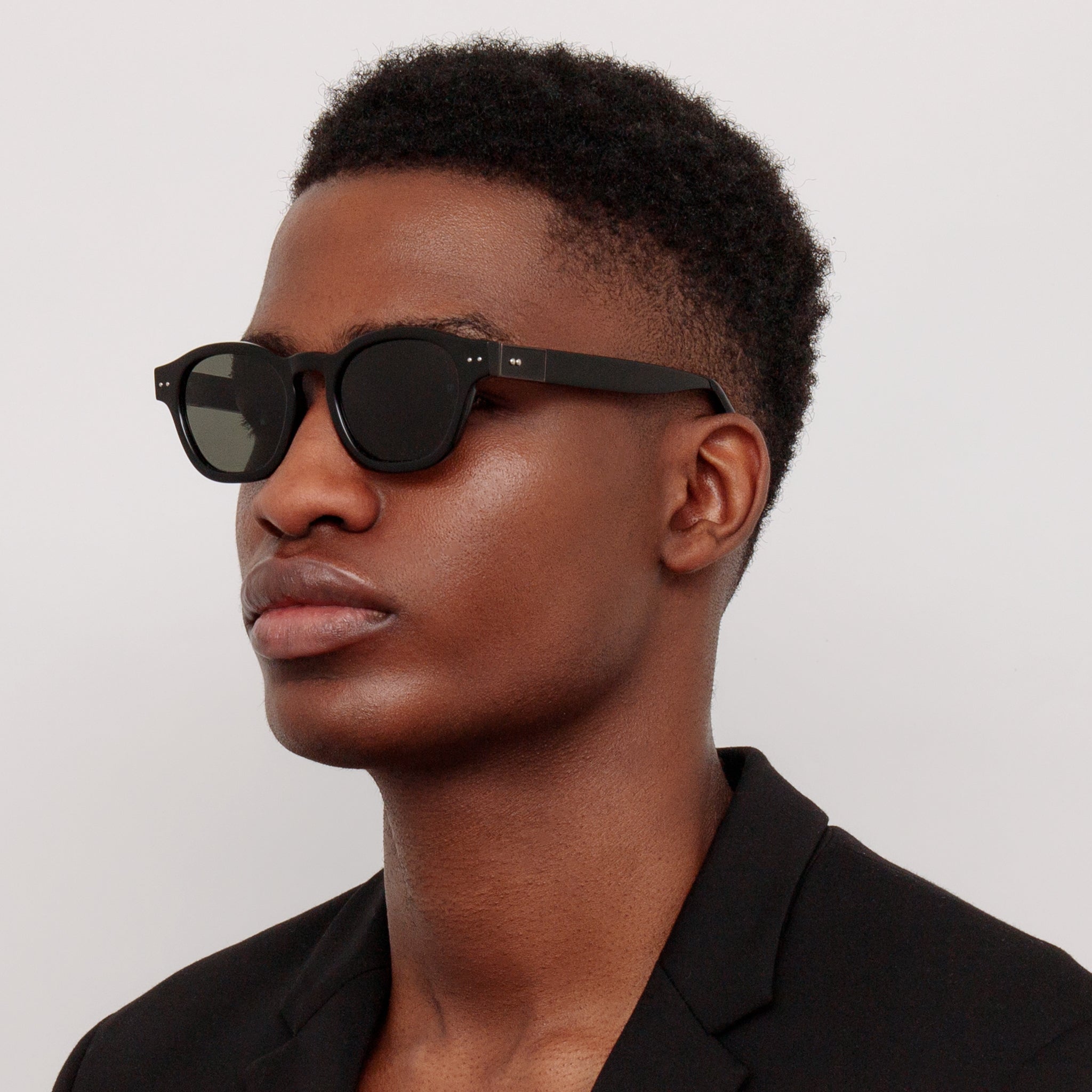 Talbot Sunglasses in Black Matt Nickel - LINDA FARROW - Sunglasses -