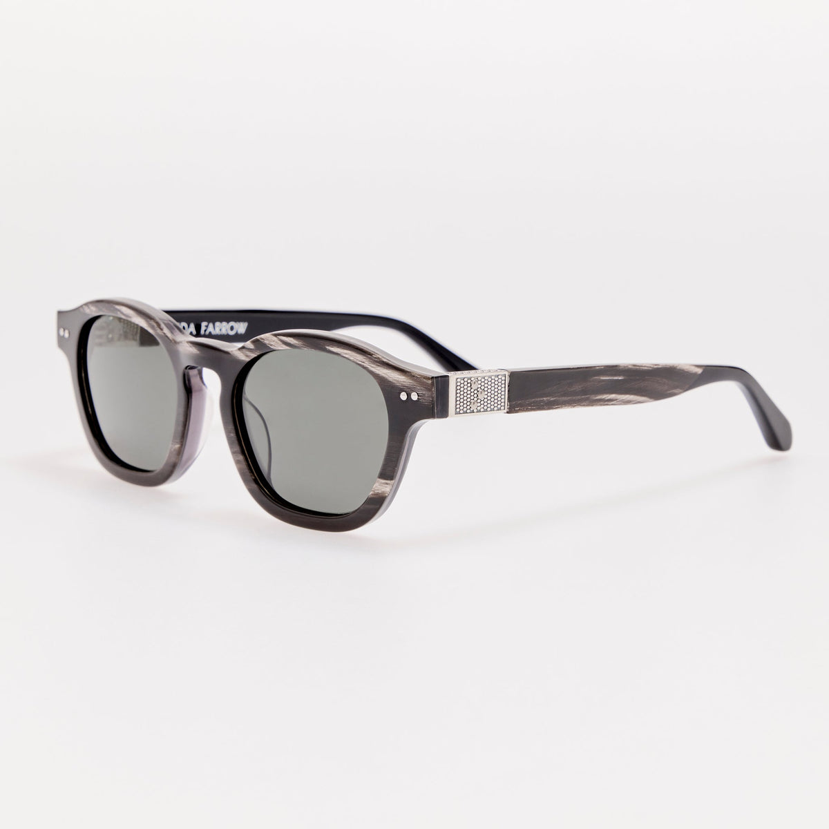 Talbot Sunglasses in Buffalo Horn and 925 Sterling Silver - LINDA FARROW-Sunglasses-