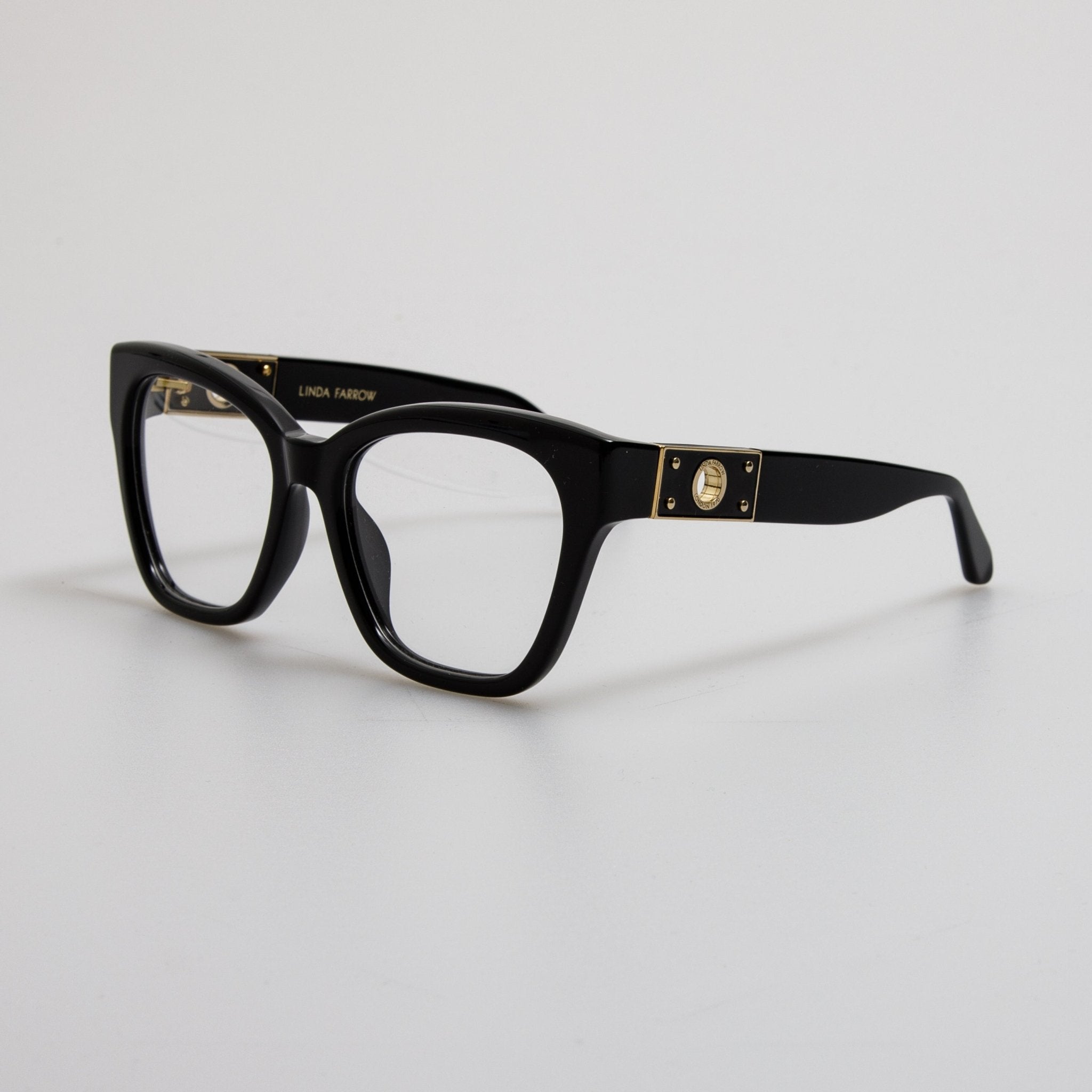 Tamara Cat Eye Optical Frame in Black - LINDA FARROW - Optical Frame -