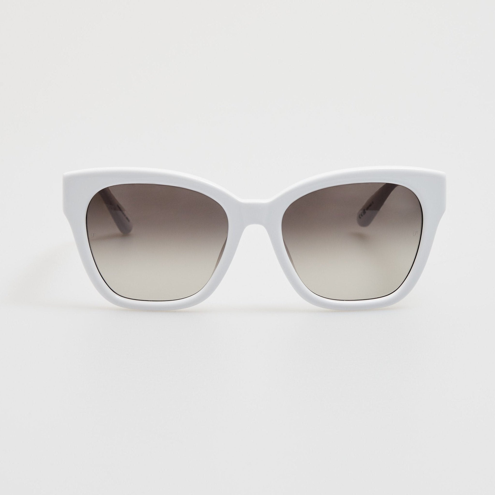 Tamara Cat Eye Sunglasses in White - LINDA FARROW - Sunglasses -