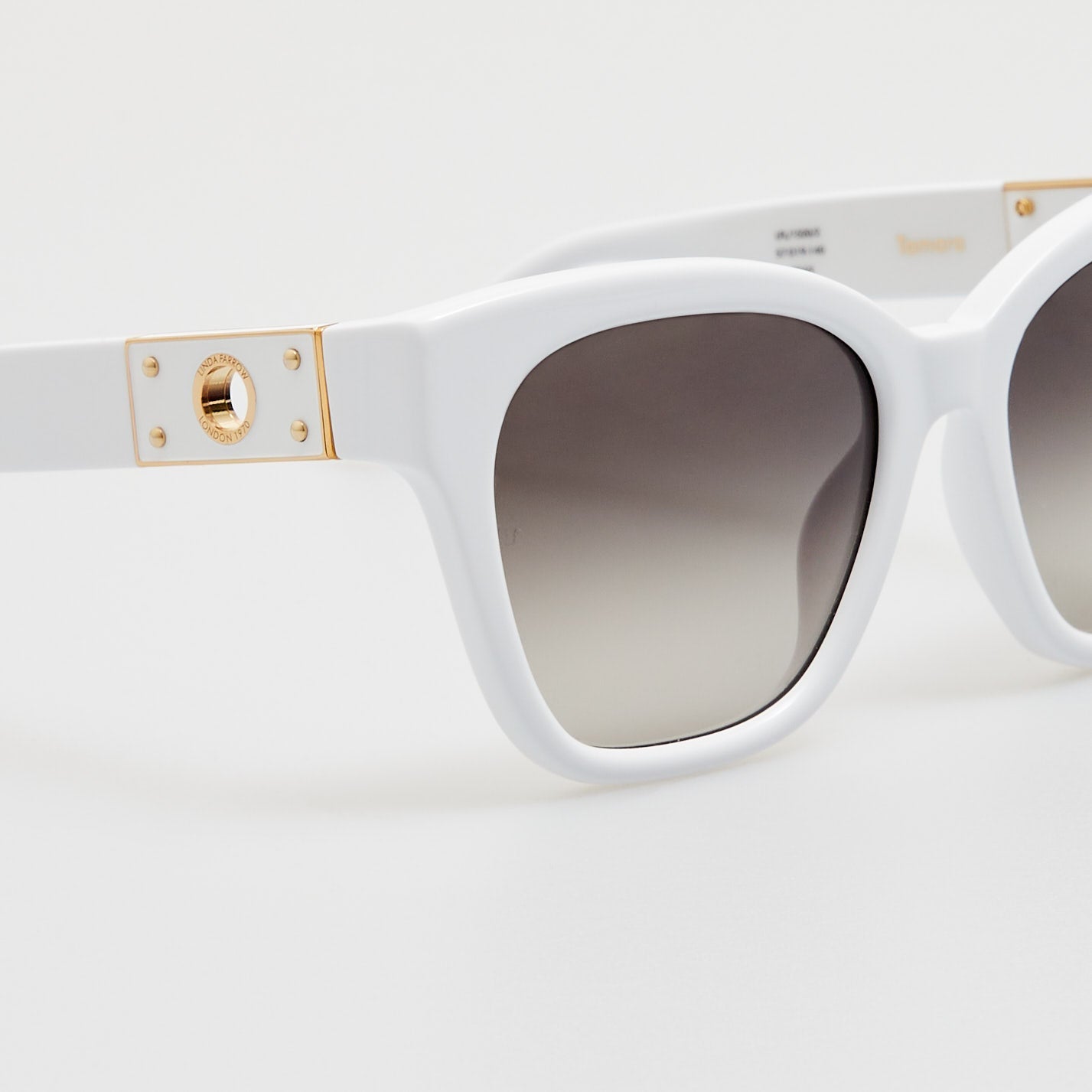 Tamara Cat Eye Sunglasses in White - LINDA FARROW - Sunglasses -