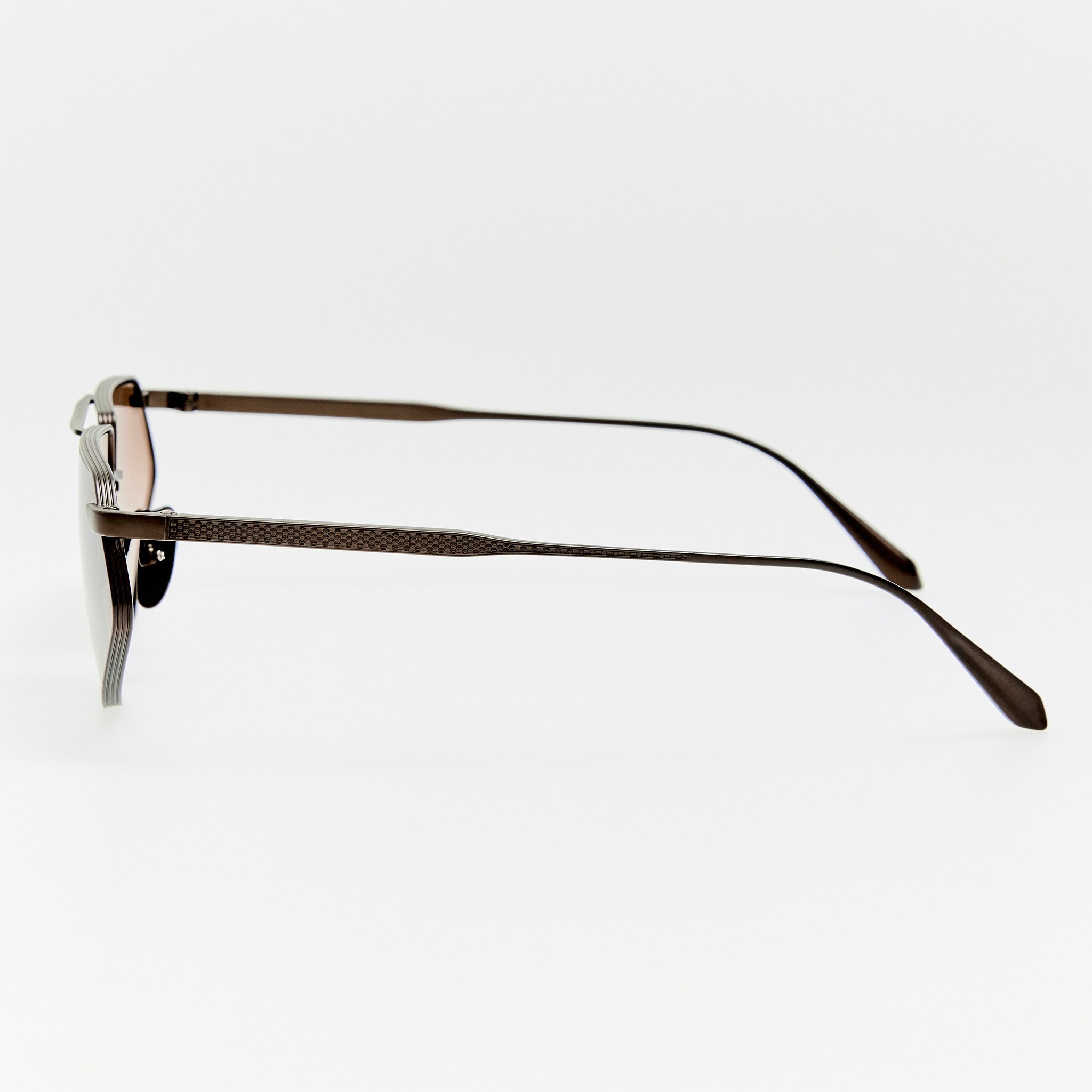 Tarian Sunglasses in Matt Nickel and Mocha - LINDA FARROW - Sunglasses -